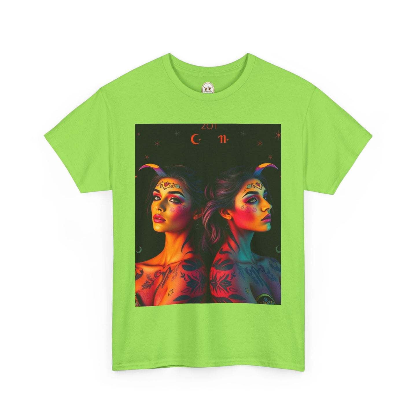 Unisex Heavy Cotton T-Shirt, Gemini, Zodiac, Sexy Art