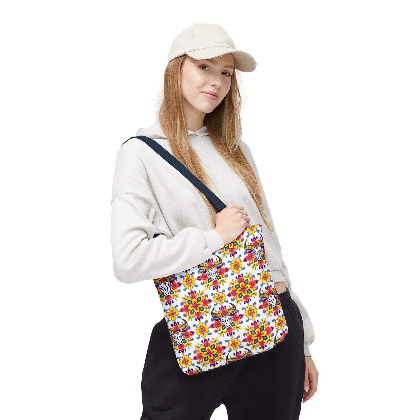 Tote Bag (AOP), Taurus, Zodiac, Flower Pattern