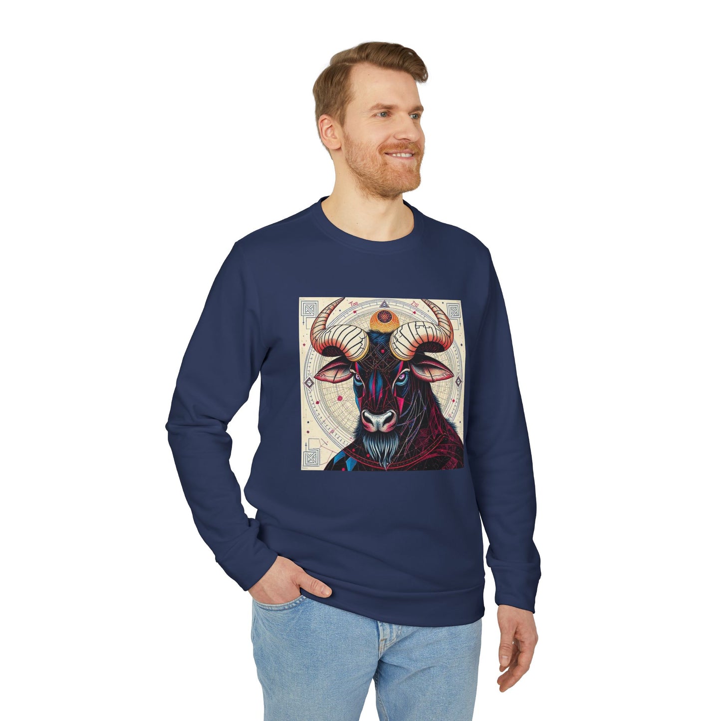 Adidas, Unisex Fleece Crewneck Sweatshirt, Taurus, Pop Art v1, Zodiac
