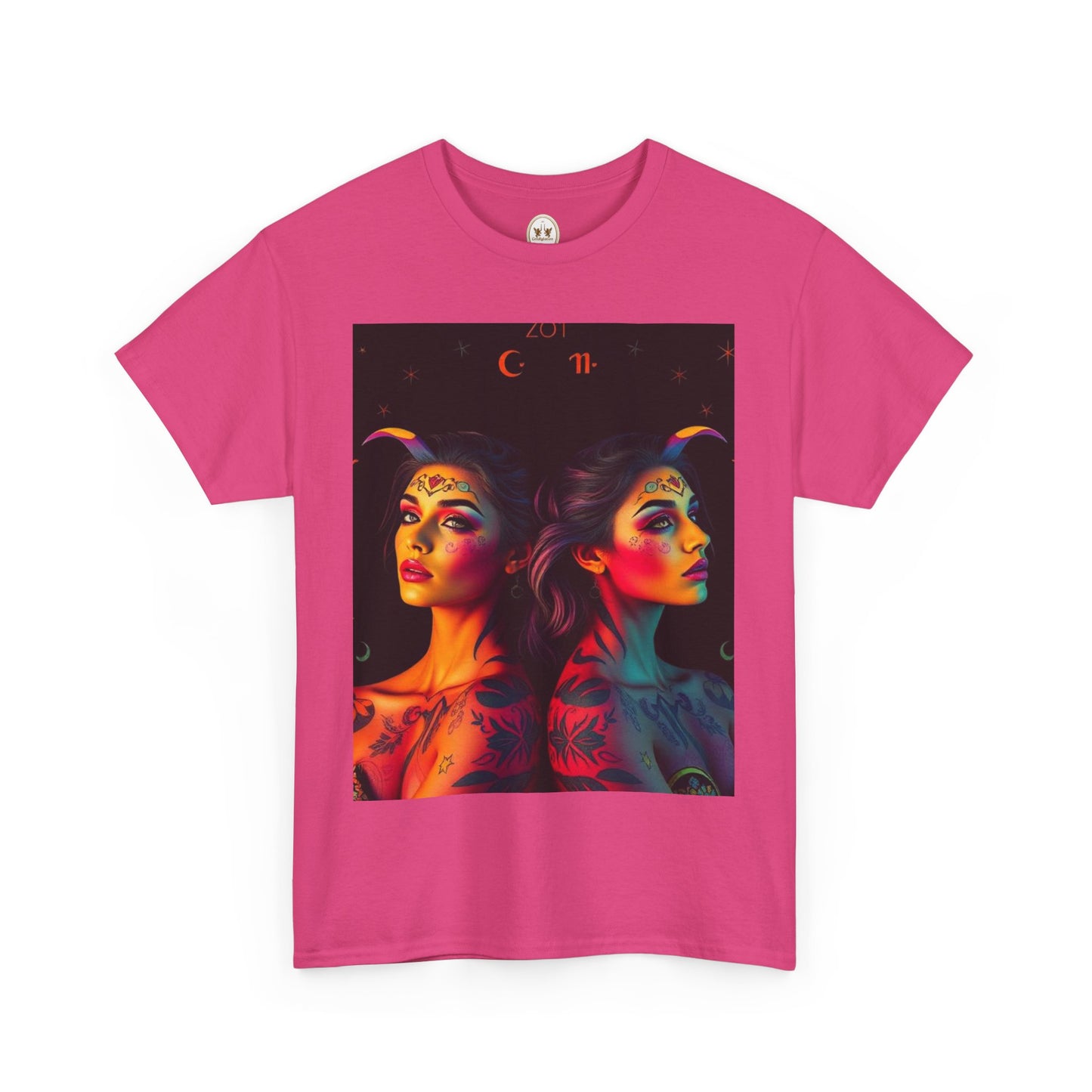 Unisex Heavy Cotton T-Shirt, Gemini, Zodiac, Sexy Art