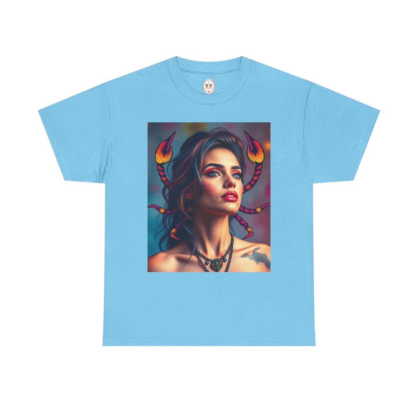 Unisex Heavy Cotton T-Shirt, Scorpio, Zodiac v2, Sexy Art