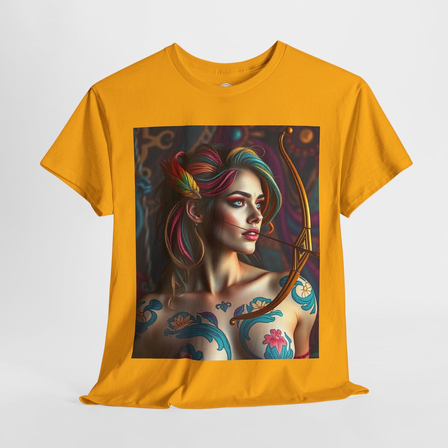 Unisex Heavy Cotton T-Shirt, Sagittarius, Zodiac v1, Sexy Art