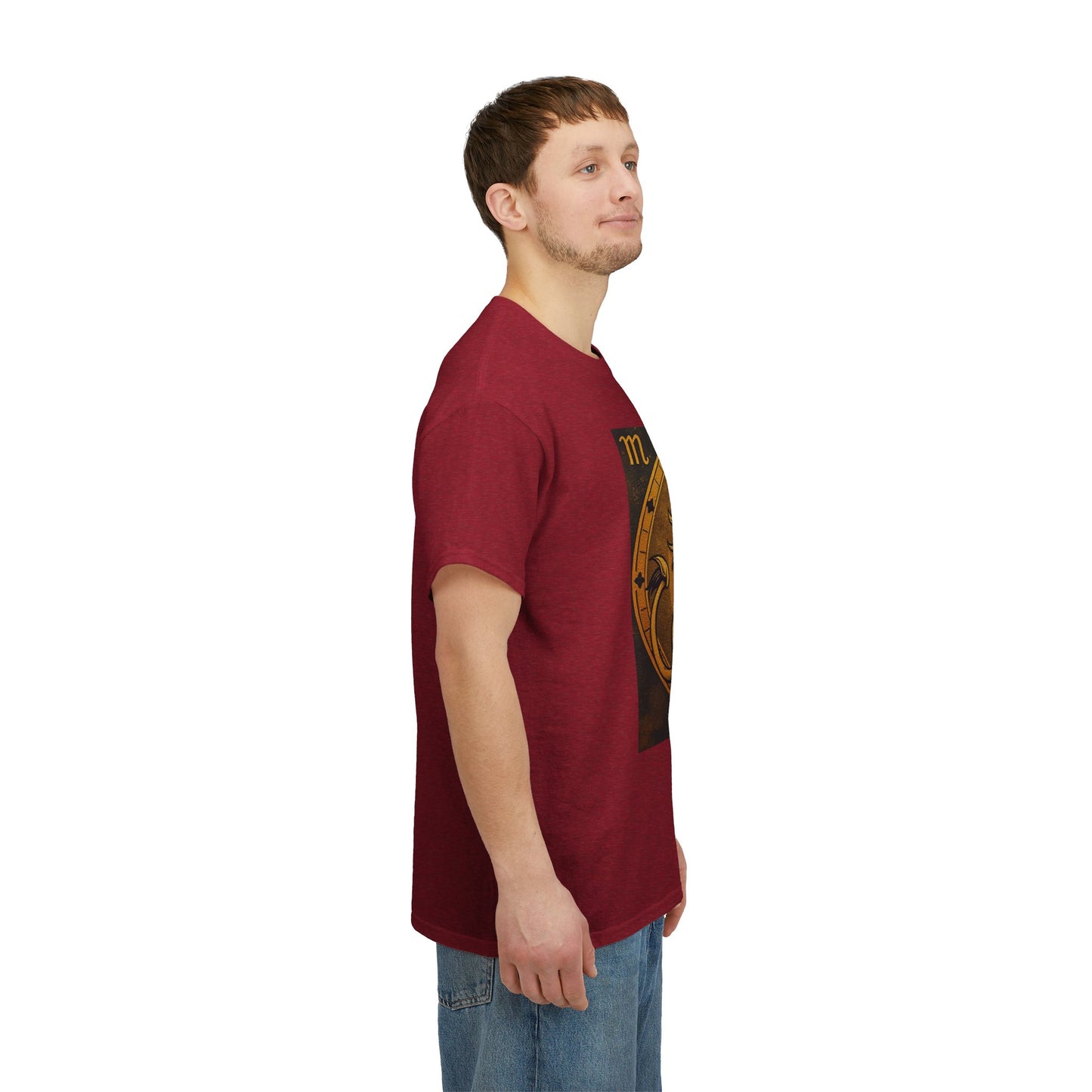 Unisex Heavy Cotton T-Shirt, Gold Lion v1, Leo Zodiac Design