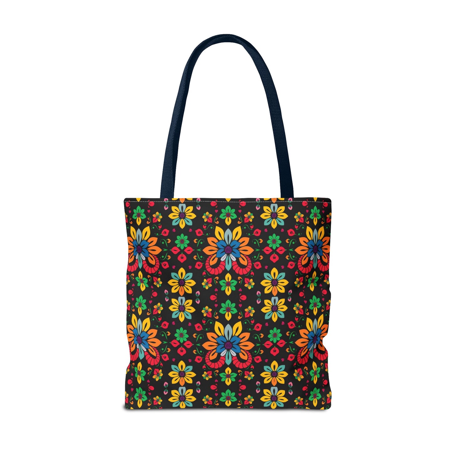 Tote Bag, (AOP), Aries, Zodiac v3, Flower Pattern