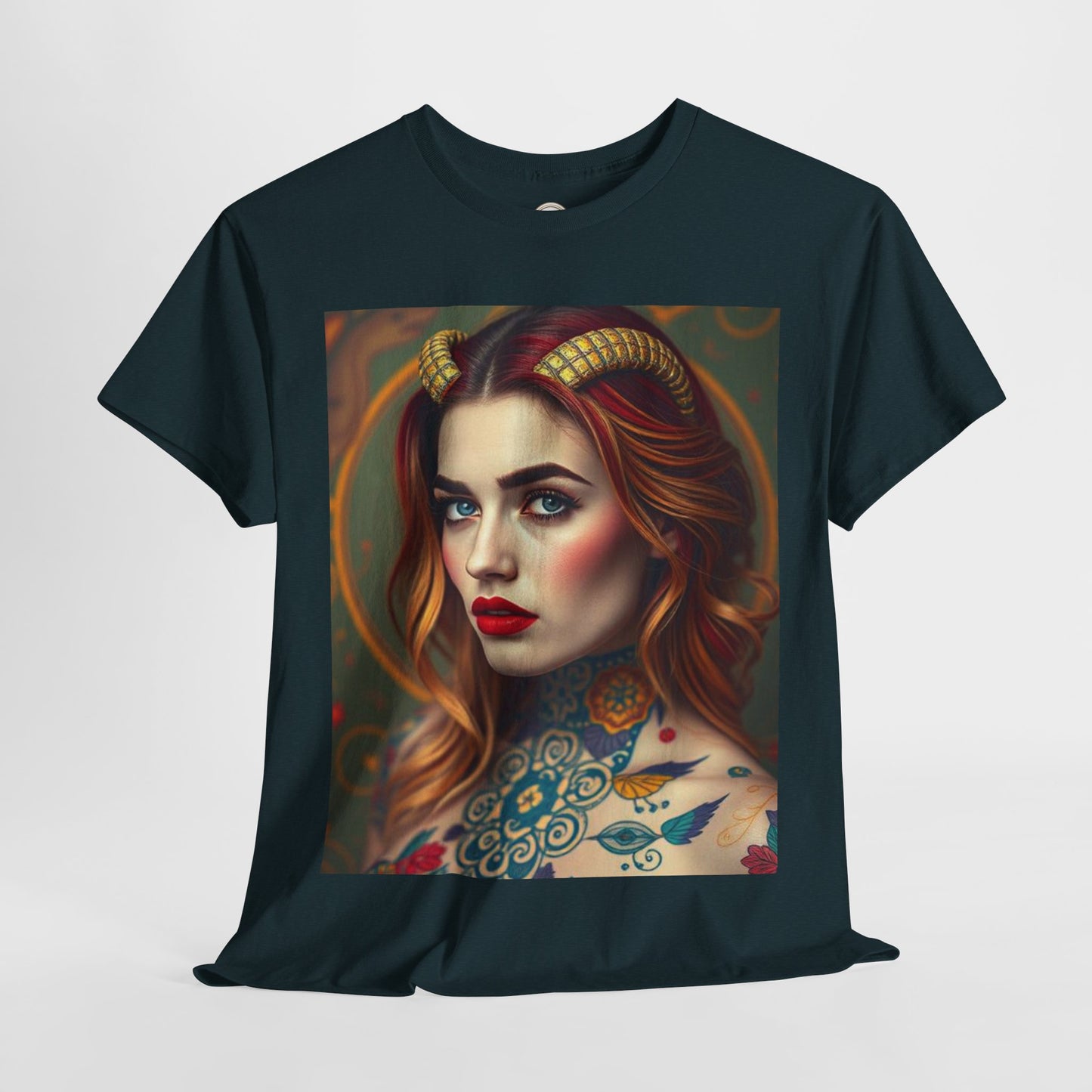 Unisex Heavy Cotton T-Shirt, Capricorn, Zodiac v3, Sexy Art