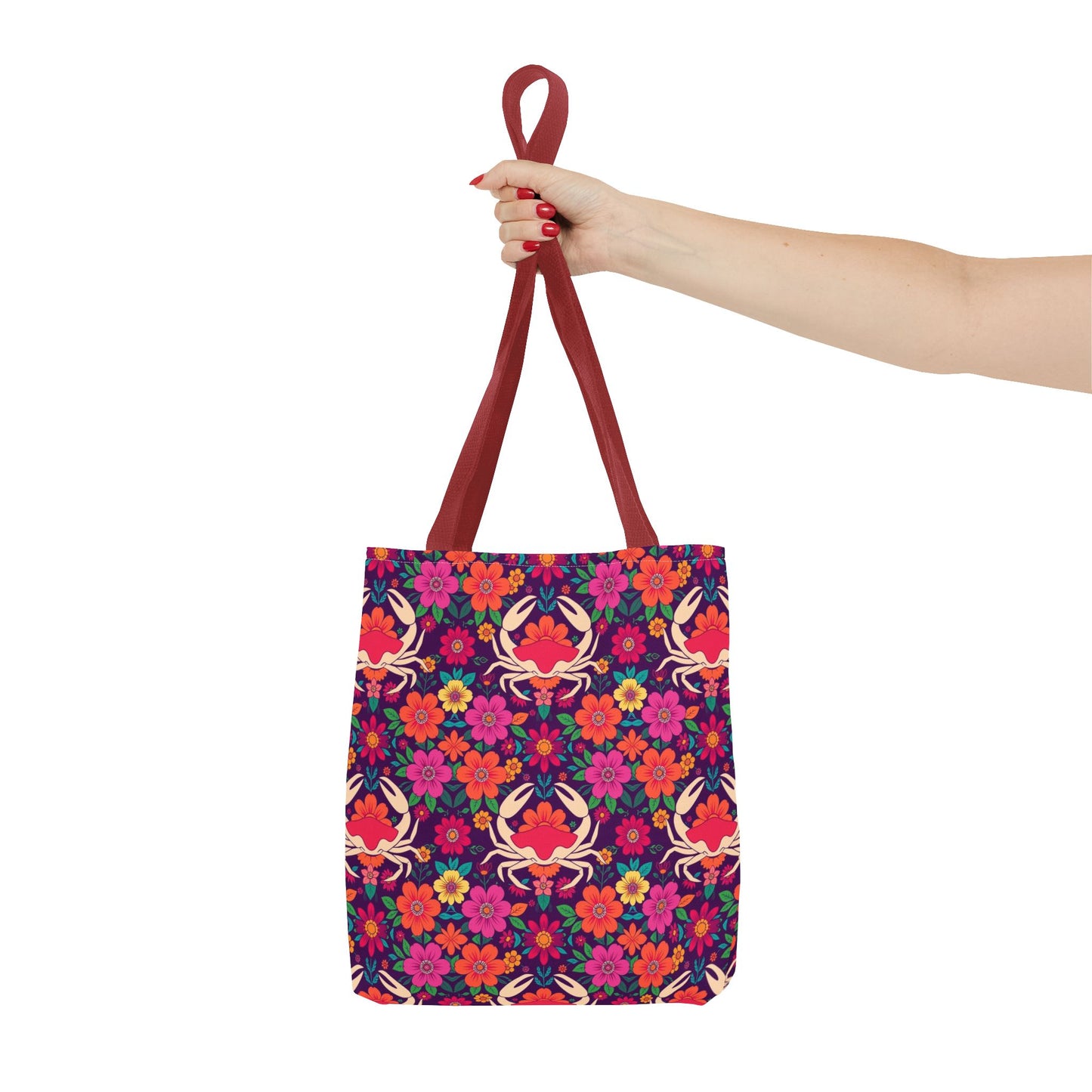 Tote Bag (AOP), Cancer, Zodiac, Flower Pattern