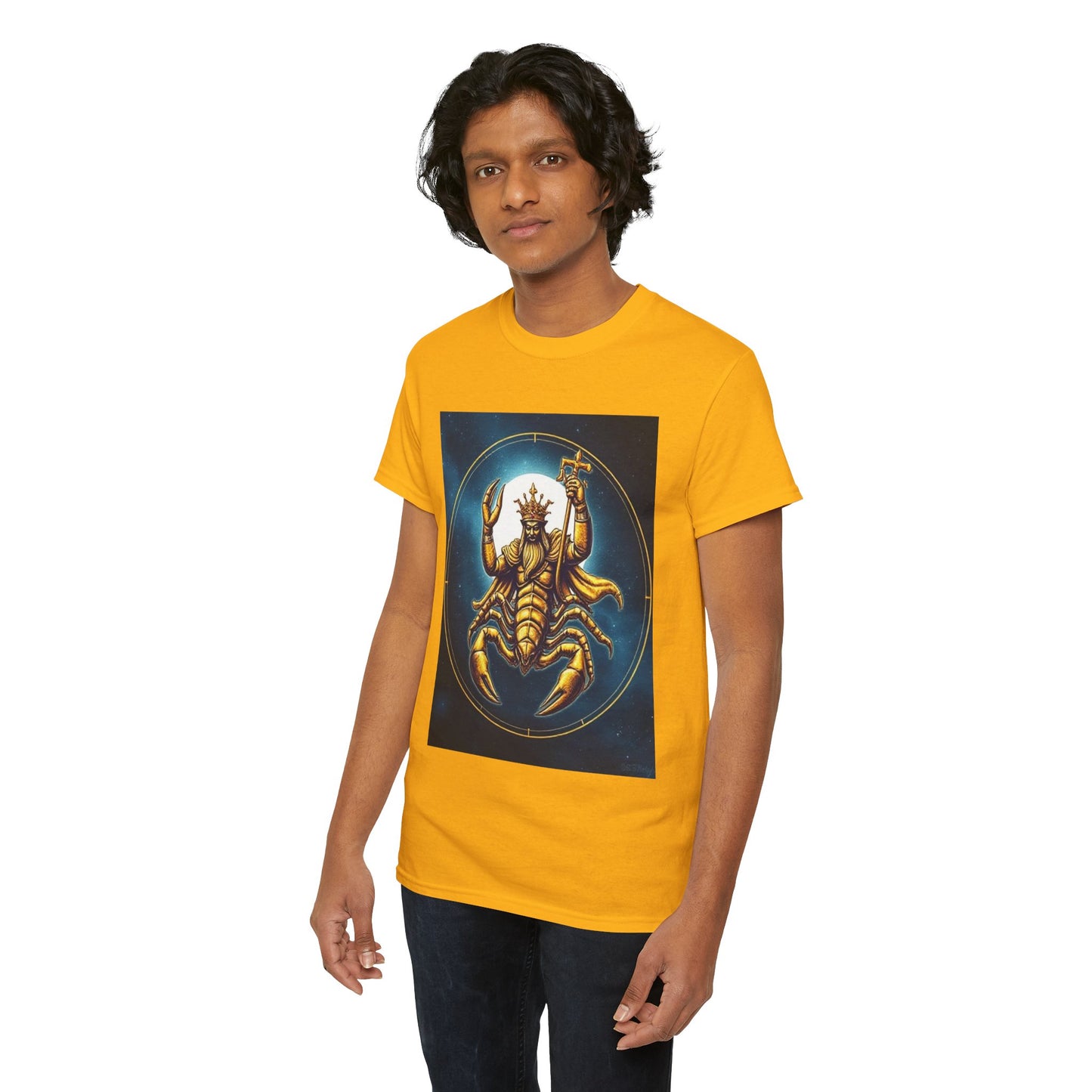 Unisex Heavy Cotton T-Shirt, Moon, Scorpio Zodiac Design