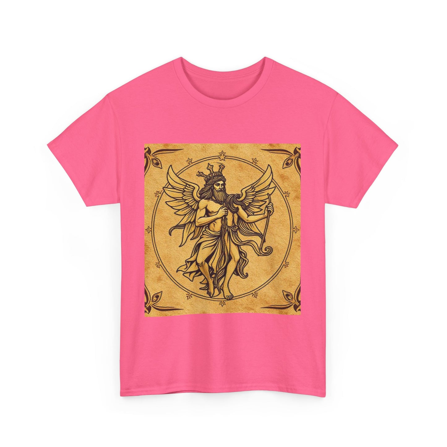 Unisex Heavy Cotton T-Shirt, Pencil Art v1, Gemini Zodiac Design