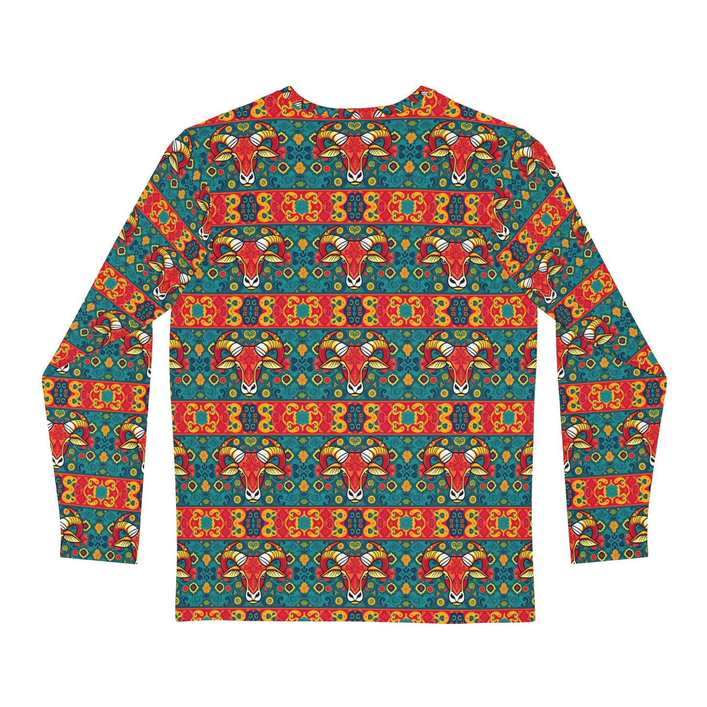 Men's Long Sleeve Shirt, (AOP), Taurus, Zodiac v4, Pattern