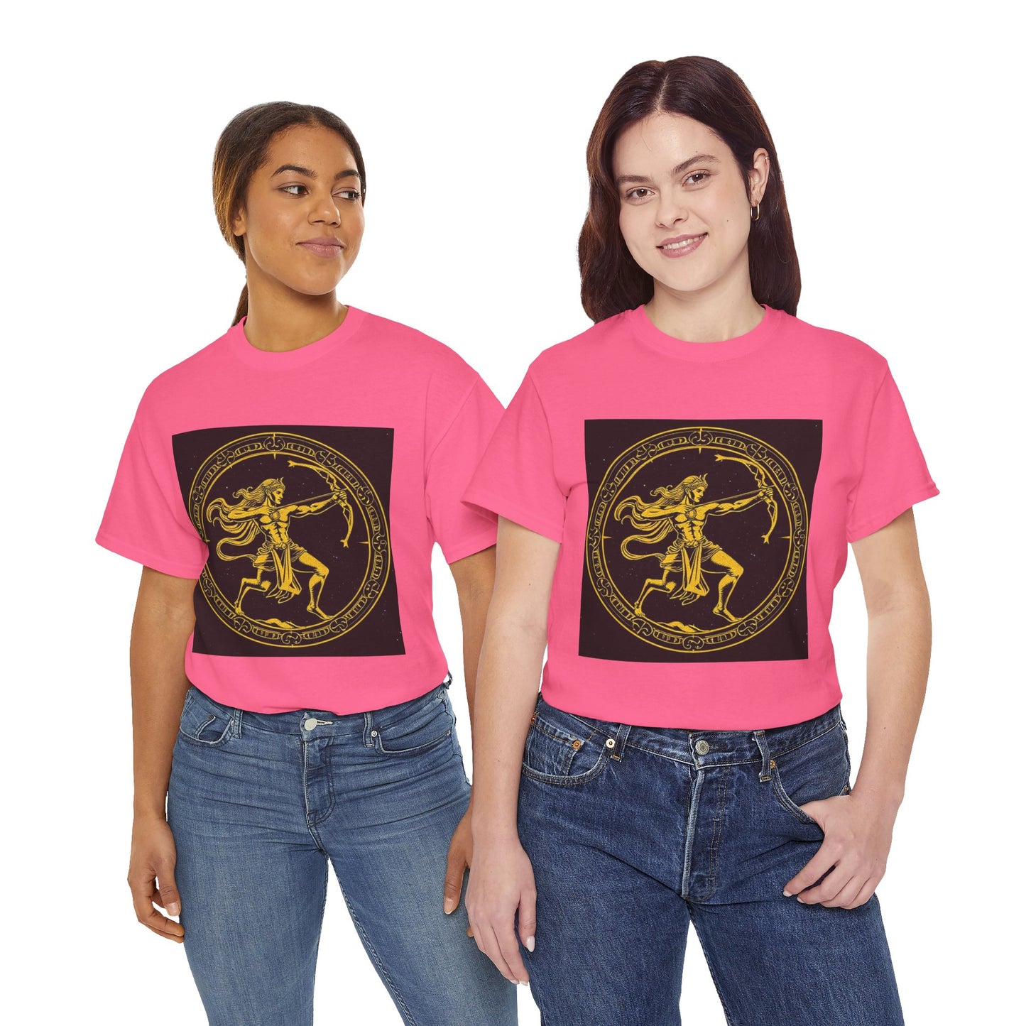 Unisex Heavy Cotton T-Shirt, Mythical Faun/Satyr, Sagittarius Zodiac Design
