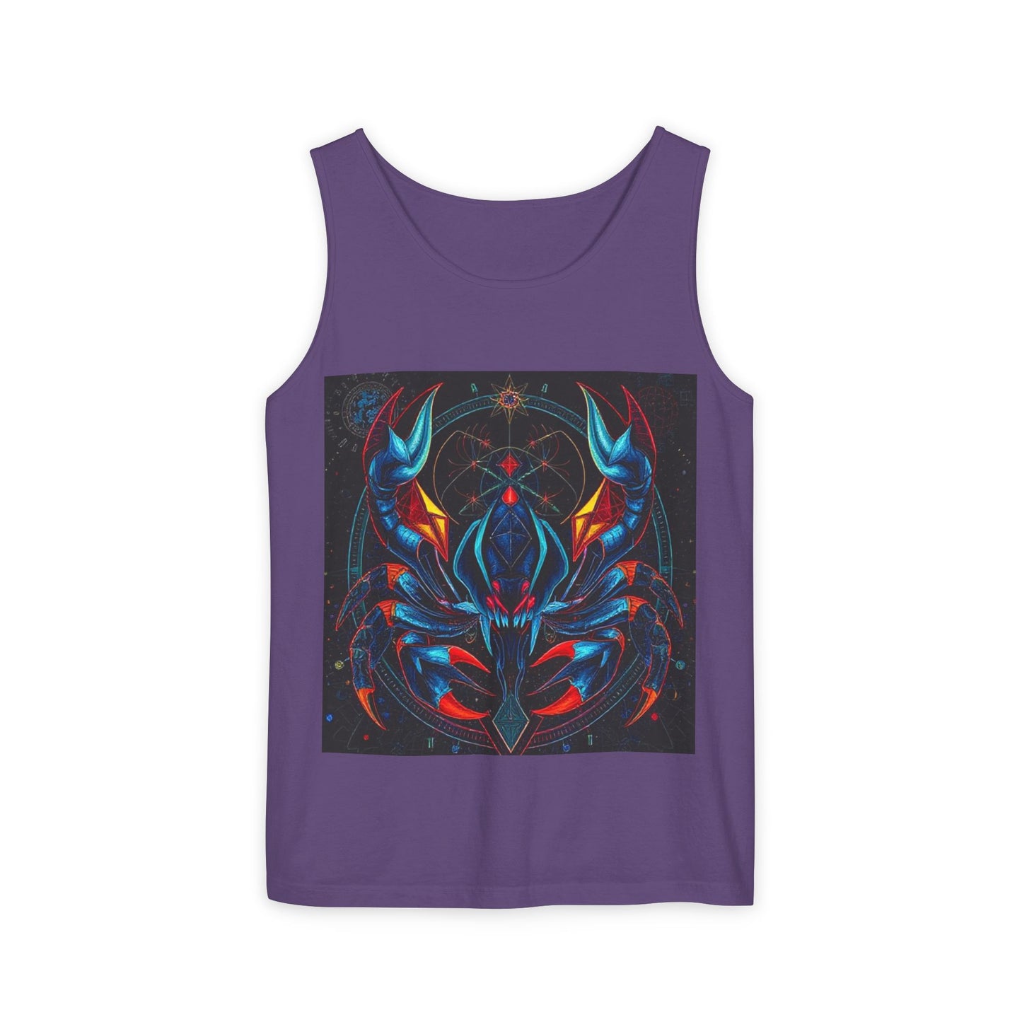 Unisex Garment-Dyed, Tank Top, Scorpio Design, Pop Art v1, 100% US cotton
