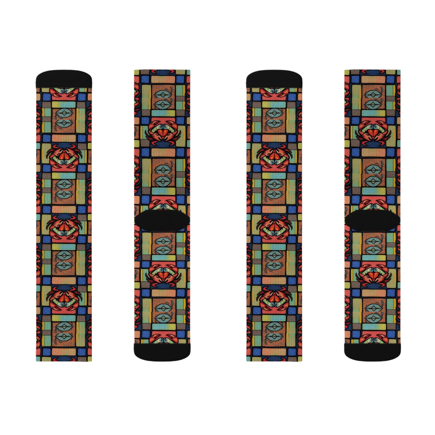 Sublimation Socks, Cancer, Zodiac v2, Shapes Pattern