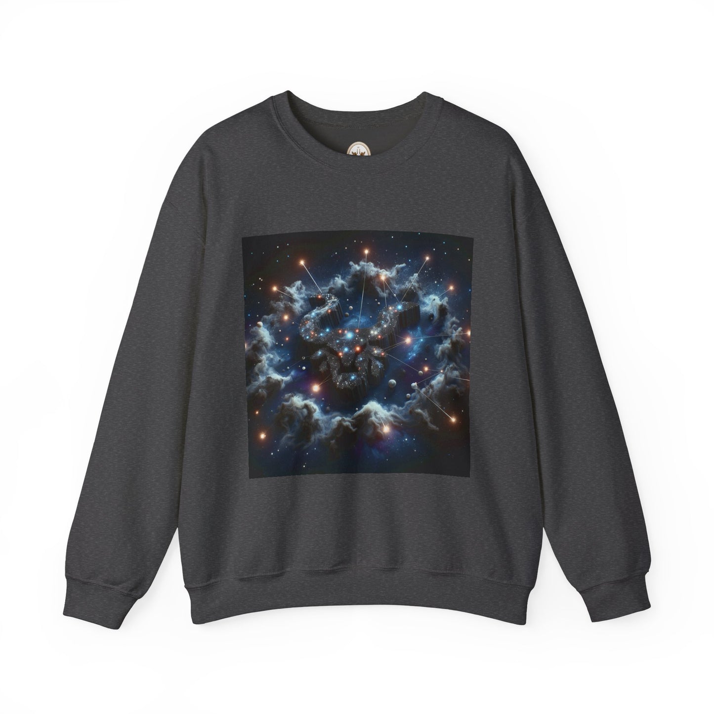 Unisex Heavy Blend™ Crewneck Sweatshirt, Space Bullhead, Taurus Zodiac Design
