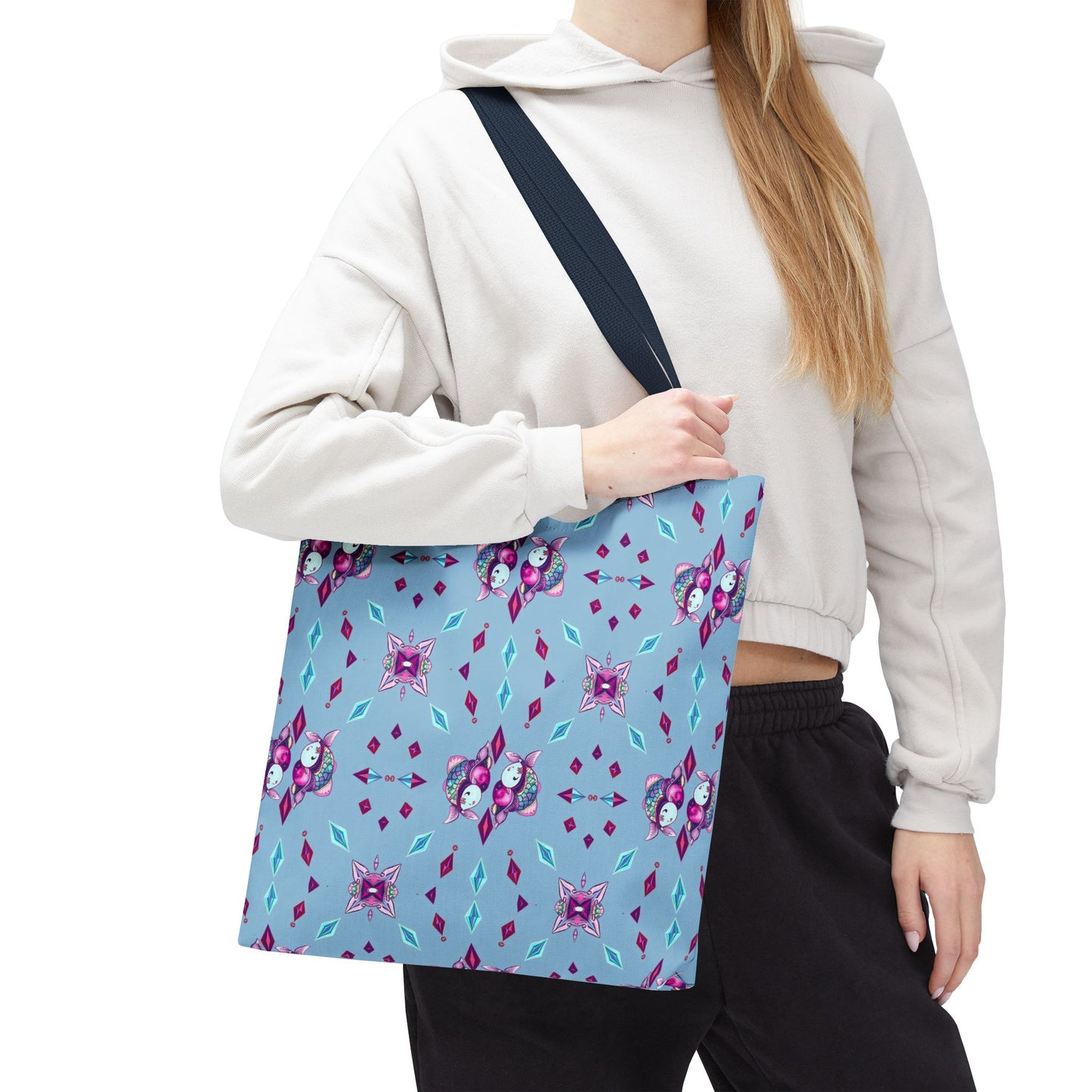 Tote Bag (AOP), Pisces, Zodiac v1, Jewel Pattern