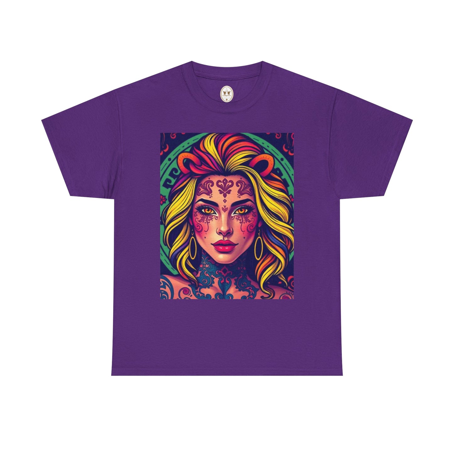 Unisex Heavy Cotton T-Shirt, Leo, Zodiac v1, Sexy Art