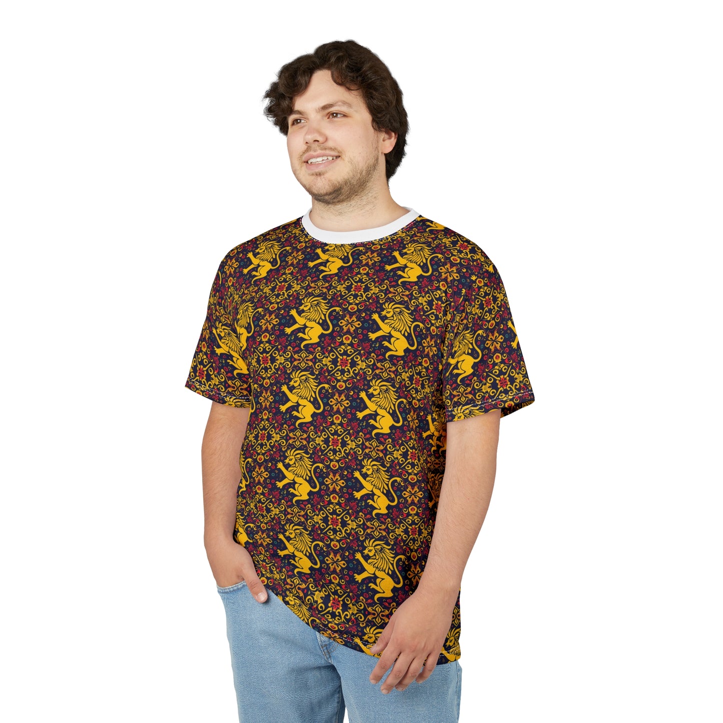 Unisex Cut & Sew T-Shirt, AOP, Leo, Zodiac, Pattern