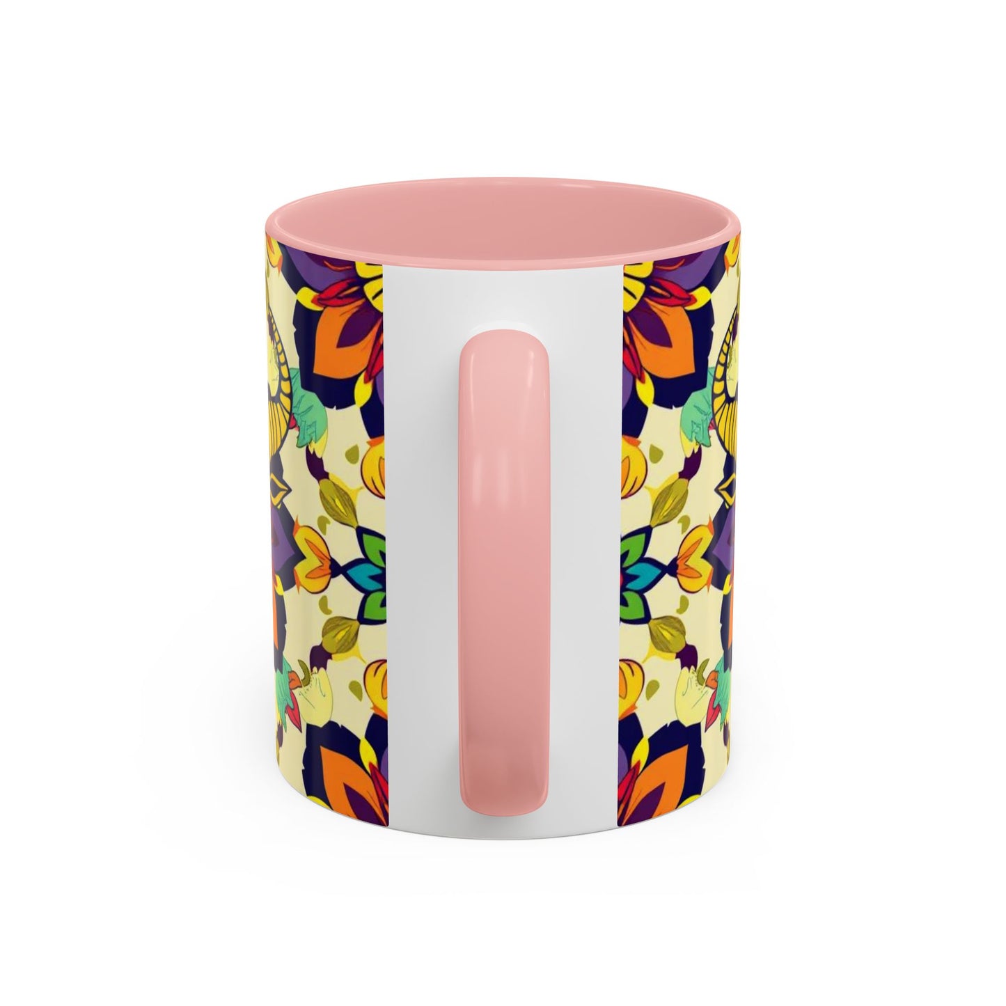 Accent Coffee Mug, Taurus, Zodiac v3. Flower Pattern, (11, 15oz)