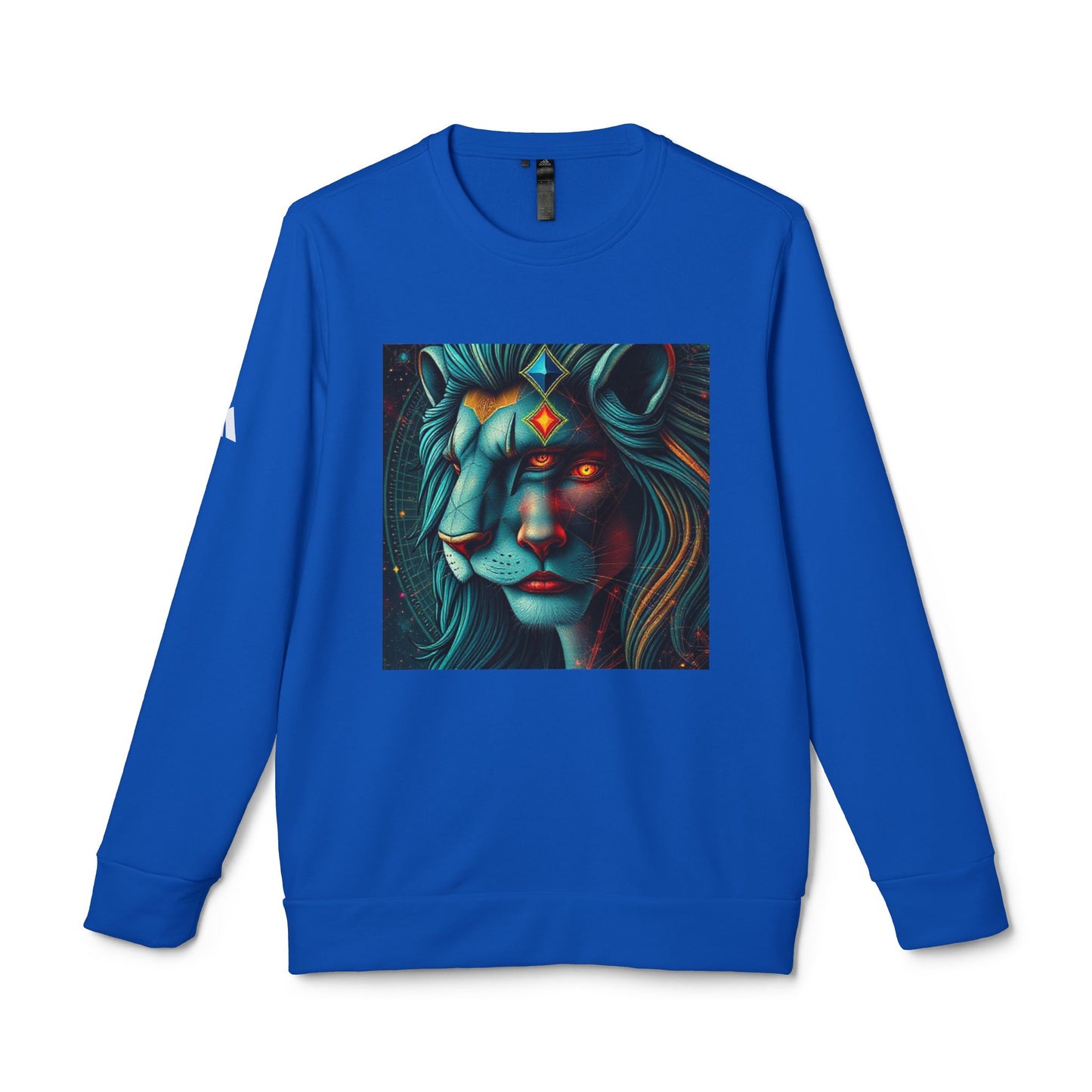 Adidas, Unisex Fleece Crewneck Sweatshirt, Leo, Pop Art, Zodiac