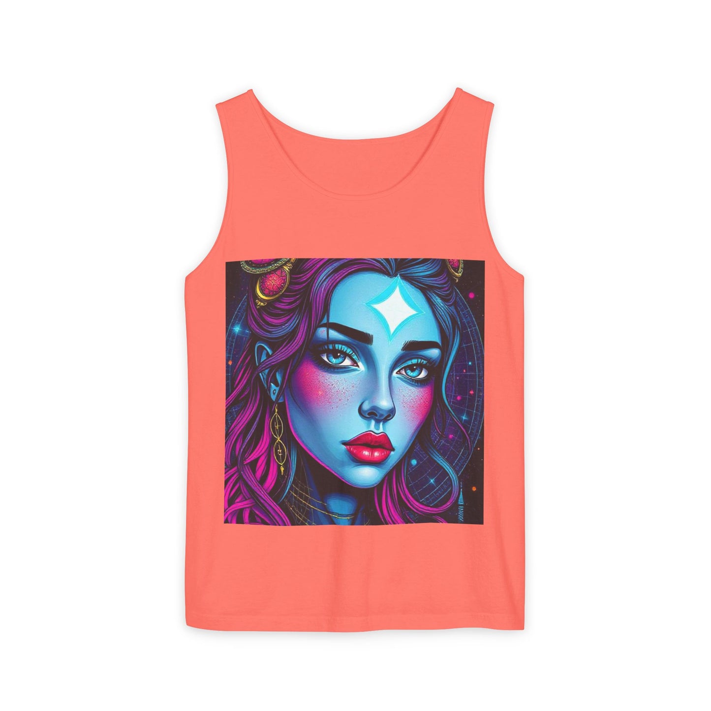 Unisex Garment-Dyed, Tank Top, Gemini, Pop Art, 100% US cotton