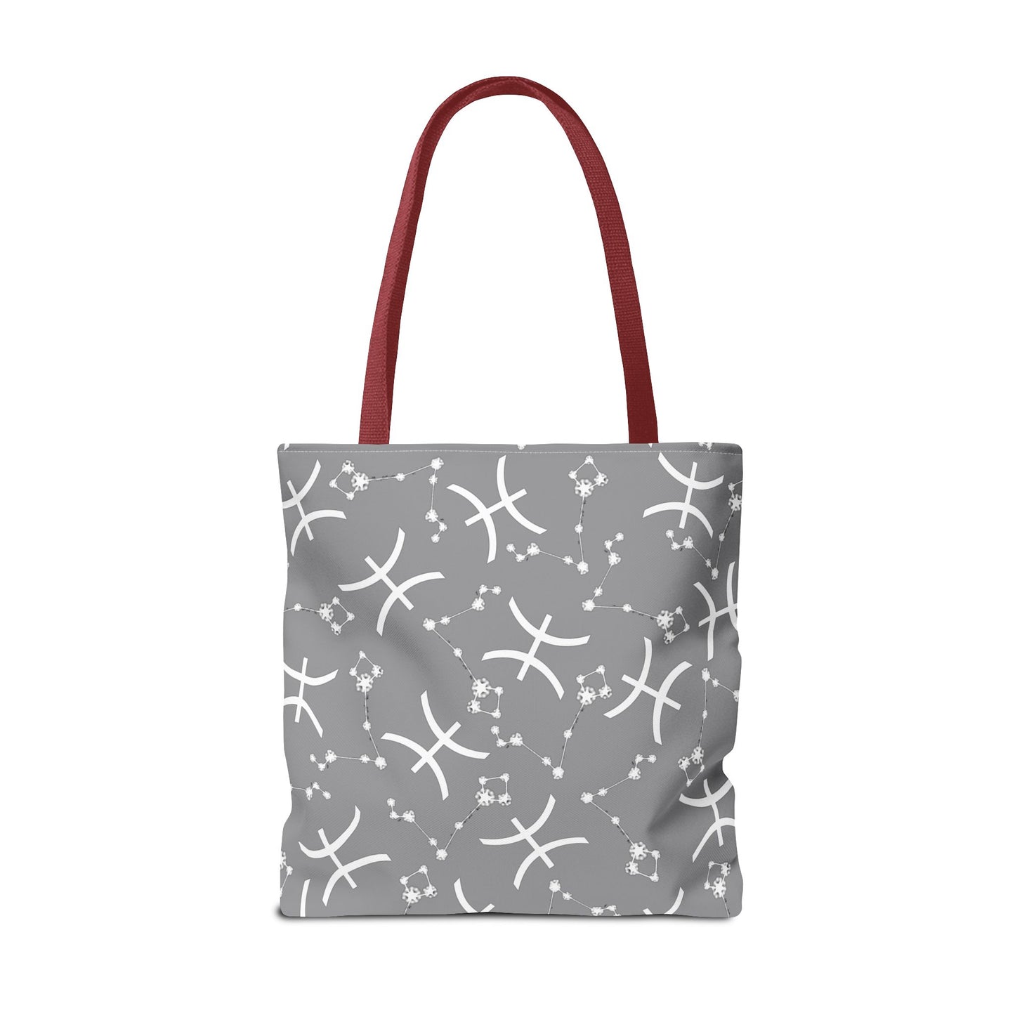 Tote Bag, Pisces Zodiac Sign, AOP, (Grey, White)