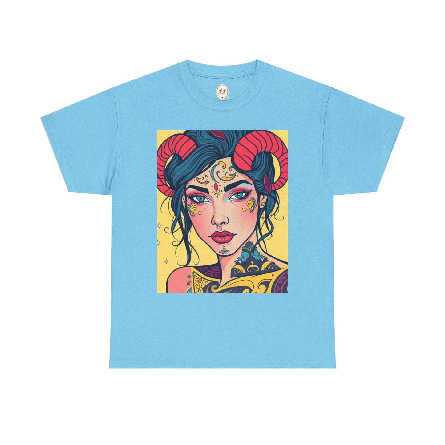 Unisex Heavy Cotton T-Shirt, Aries, Zodiac, Sexy Art