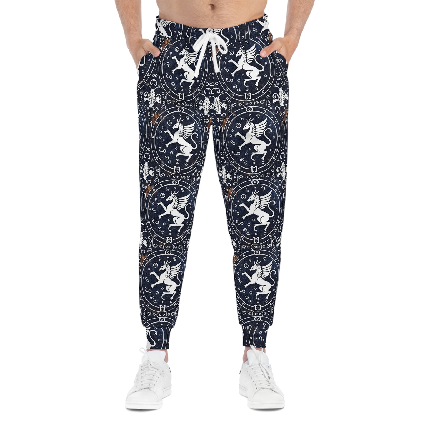 Athletic Joggers, Zodiac Design, Pattern v1, Virgo, AOP