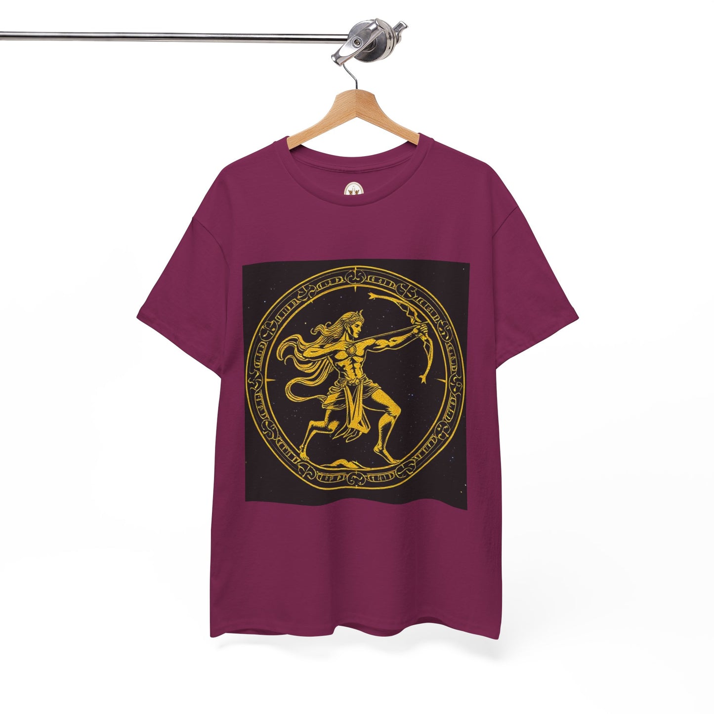 Unisex Heavy Cotton T-Shirt, Mythical Faun/Satyr, Sagittarius Zodiac Design