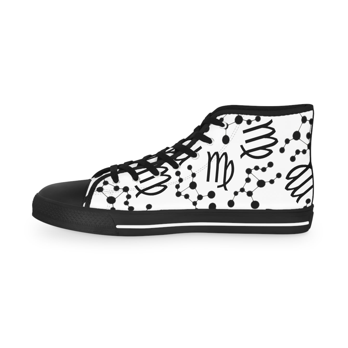 Men's High Top Sneakers, Breathable polyester canvas, Virgo Zodiac Design
