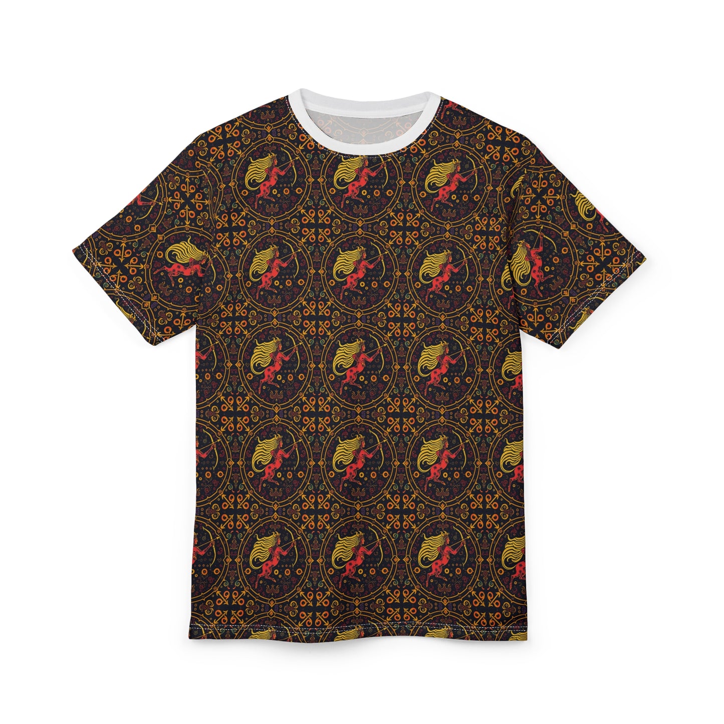Unisex Cut & Sew T-Shirt, AOP, Sagittarius, Zodiac v1, Pattern