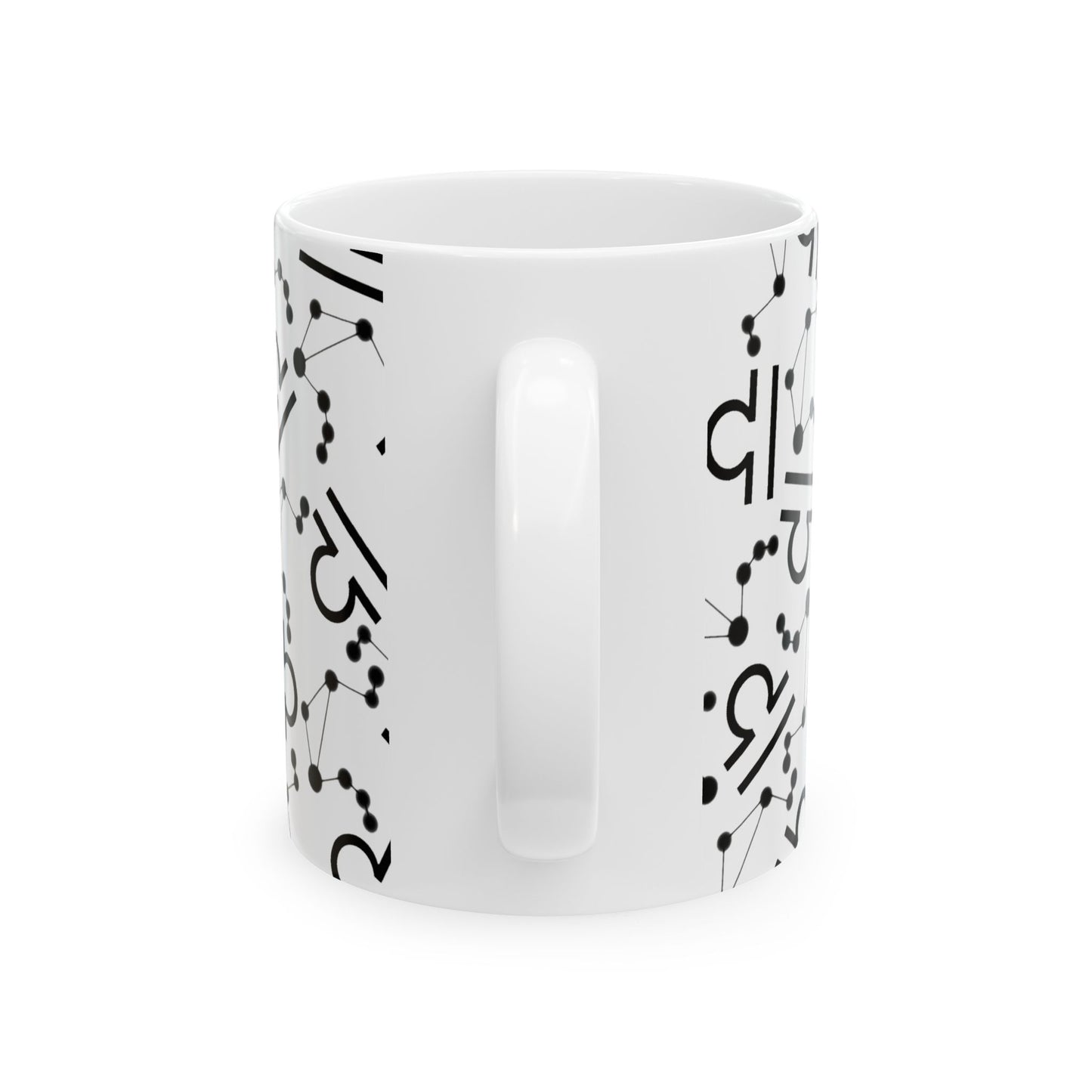 Ceramic Mug, (11oz, 15oz), Ceramic Coffee Mug, AOP, Constellation & Symbol, Libra Zodiac Design