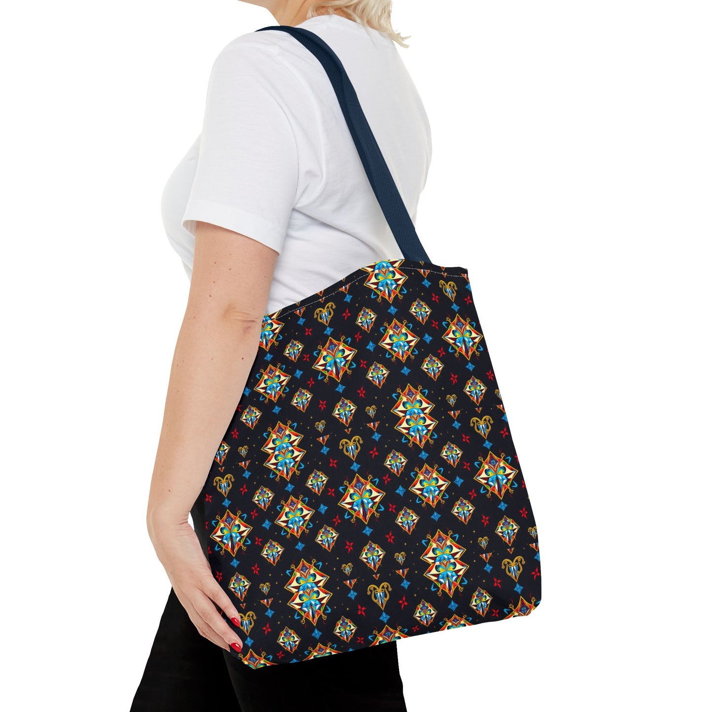 Tote Bag (AOP), Sagittarius, Zodiac v1, Jewel Pattern
