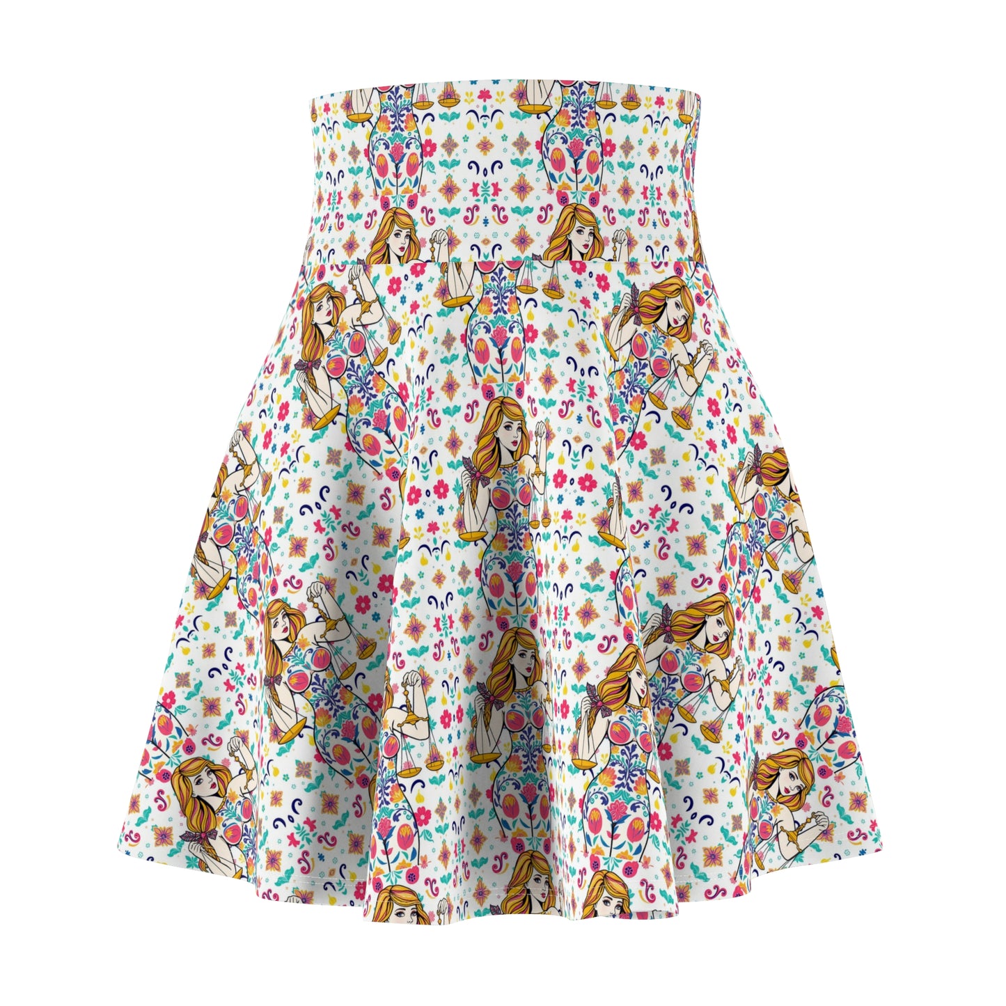 Women's Skater Skirt, (AOP), Libra, Zodiac v3, Sexy Pattern