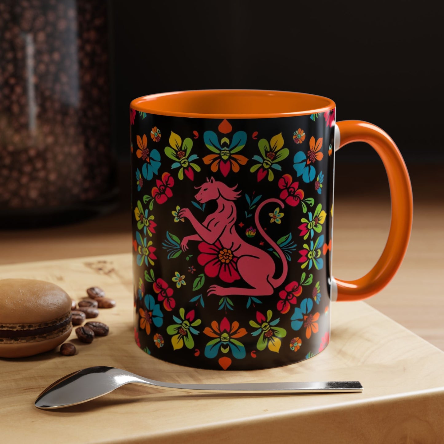 Accent Coffee Mug, Zodiac. Virgo, Flower Pattern, (11, 15oz)