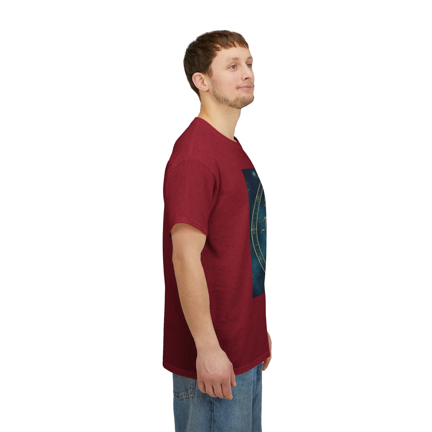 Unisex Heavy Cotton T-Shirt, Aquarius God 6v, Zodiac Design