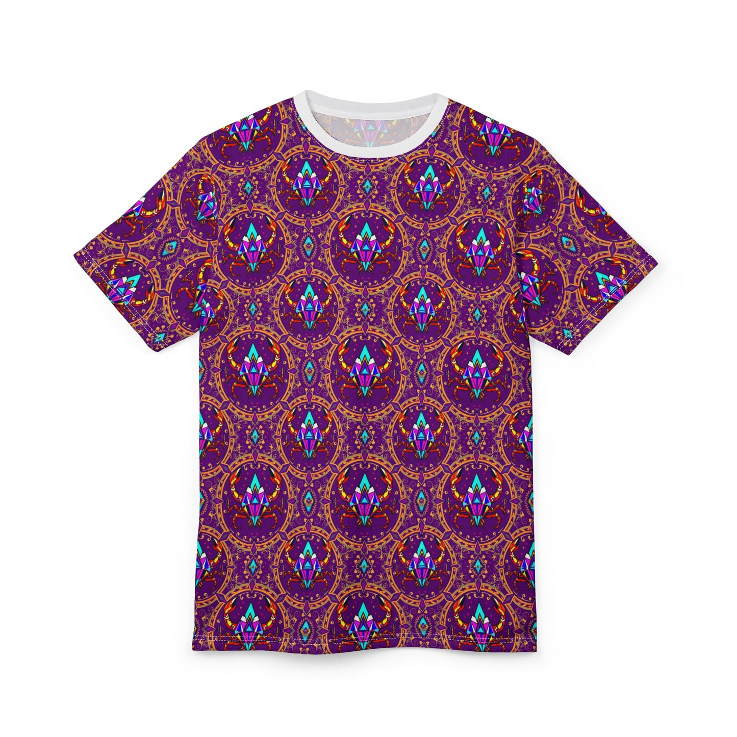 Unisex Cut & Sew T-Shirt, (AOP), Scorpio, Zodiac v1, Jewels Pattern