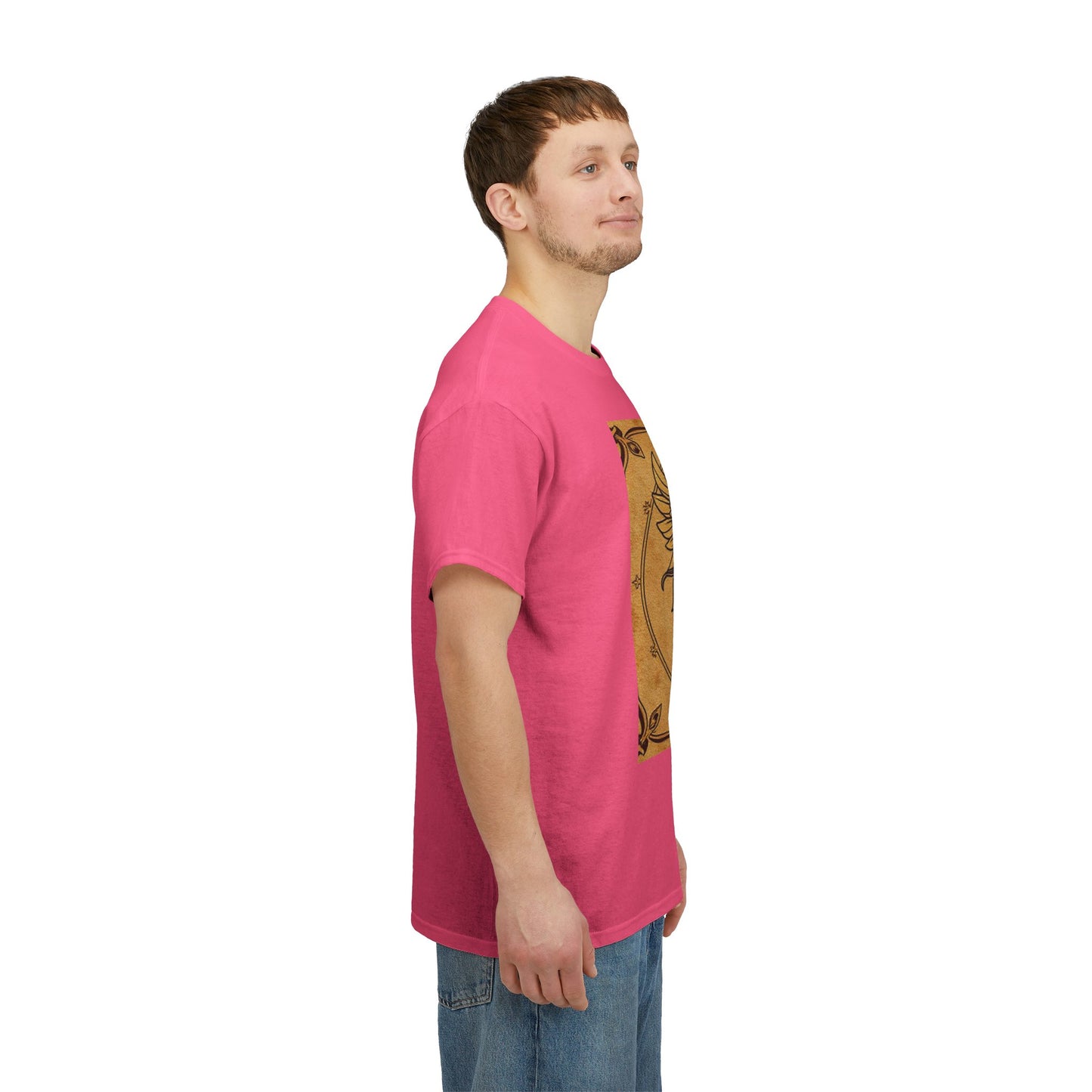 Unisex Heavy Cotton T-Shirt, Pencil Art v1, Gemini Zodiac Design
