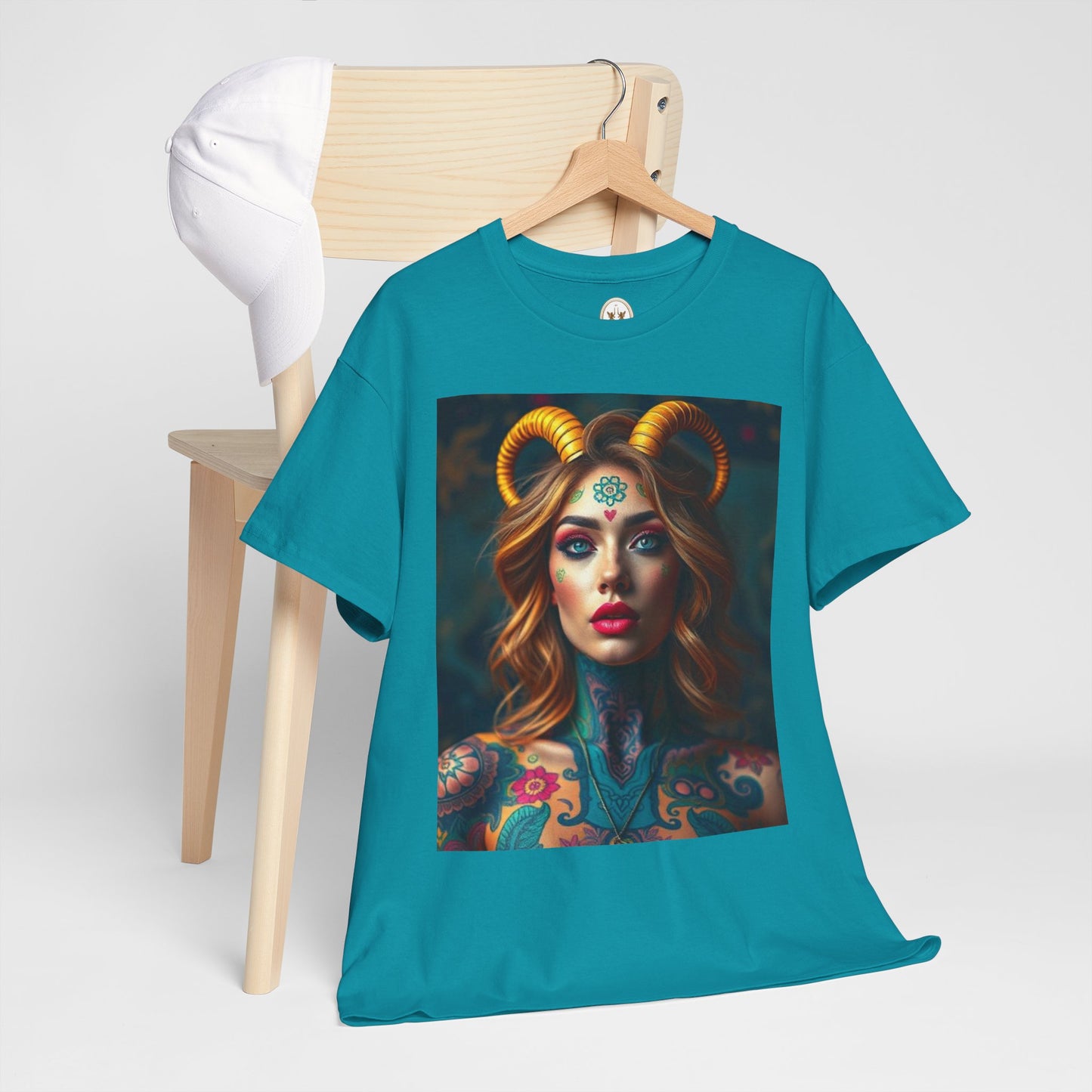 Unisex Heavy Cotton T-Shirt, Capricorn, Zodiac v1, Sexy Art