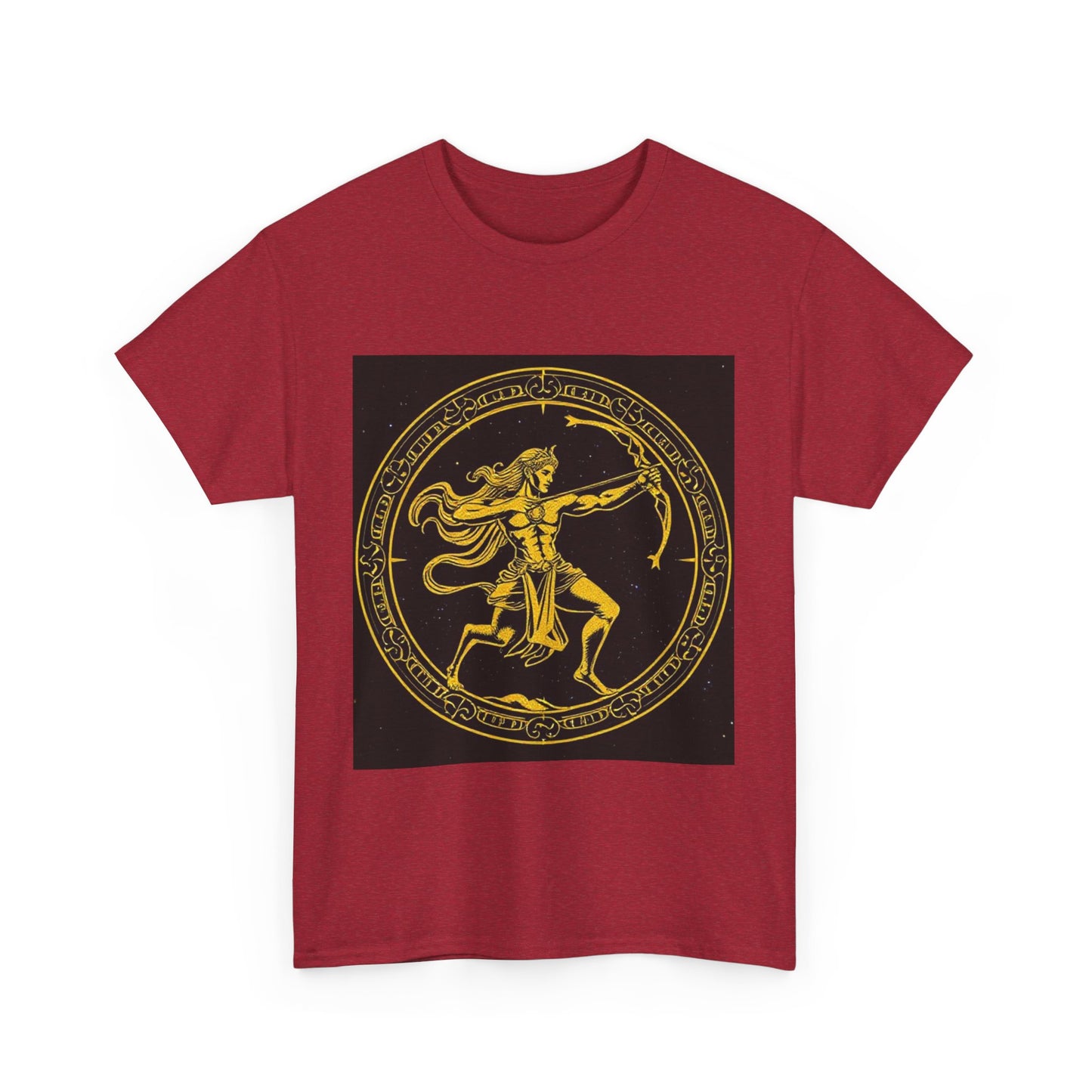 Unisex Heavy Cotton T-Shirt, Mythical Faun/Satyr, Sagittarius Zodiac Design
