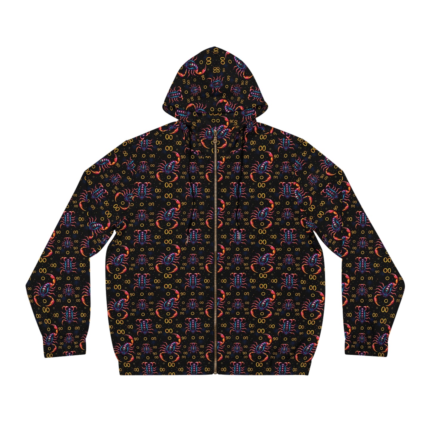Full-Zip Hoodie (AOP), Scorpio, Zodiac, Pattern