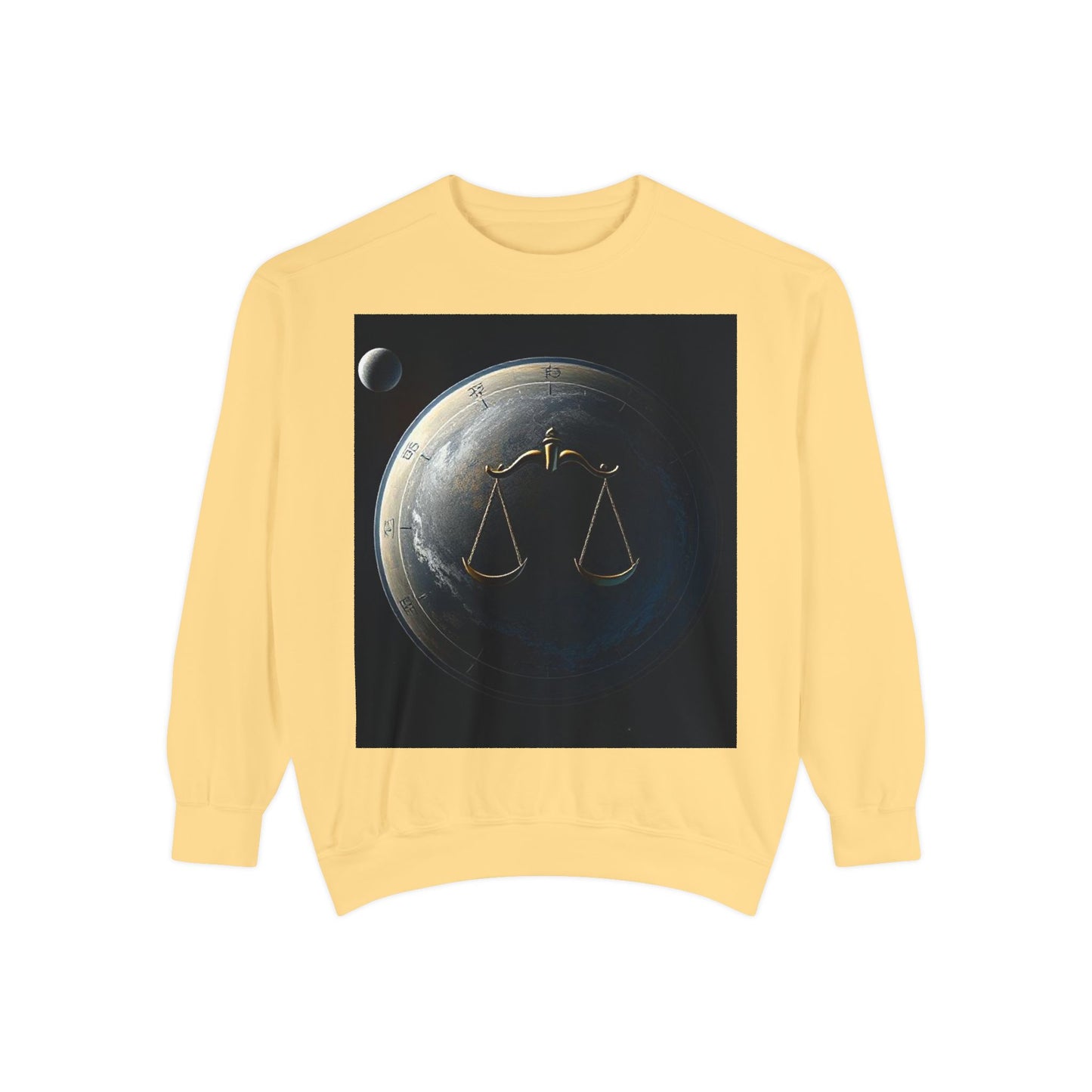 Garment-Dyed Sweatshirt, Unisex, Space Animal Design, Libra