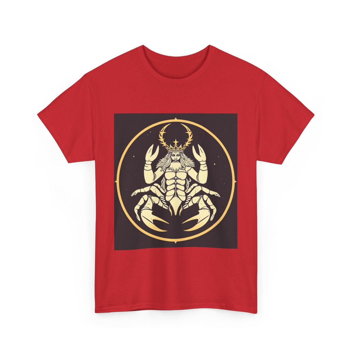 Unisex Heavy Cotton T-Shirt, Scorpio King, Print Art, Zodiac Design
