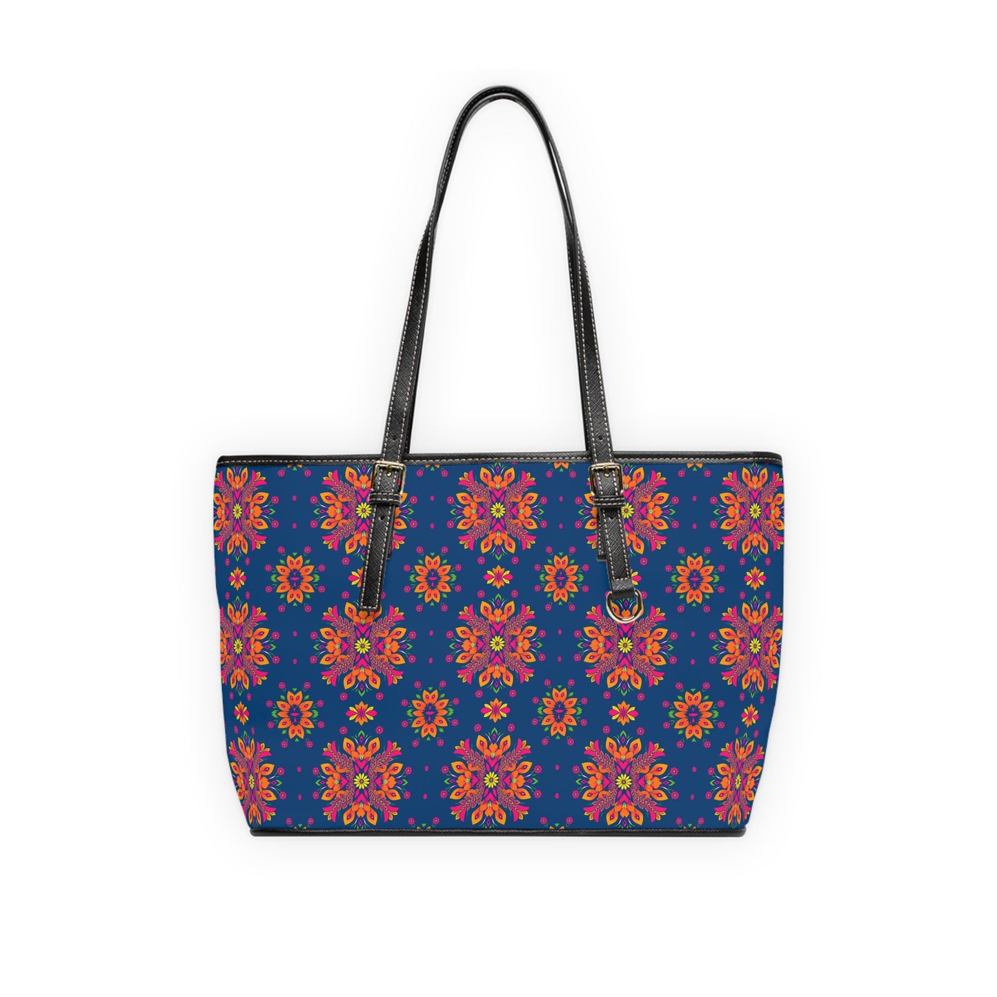 Leather Shoulder Bag, Gemini, Zodiac v1, Flower Pattern