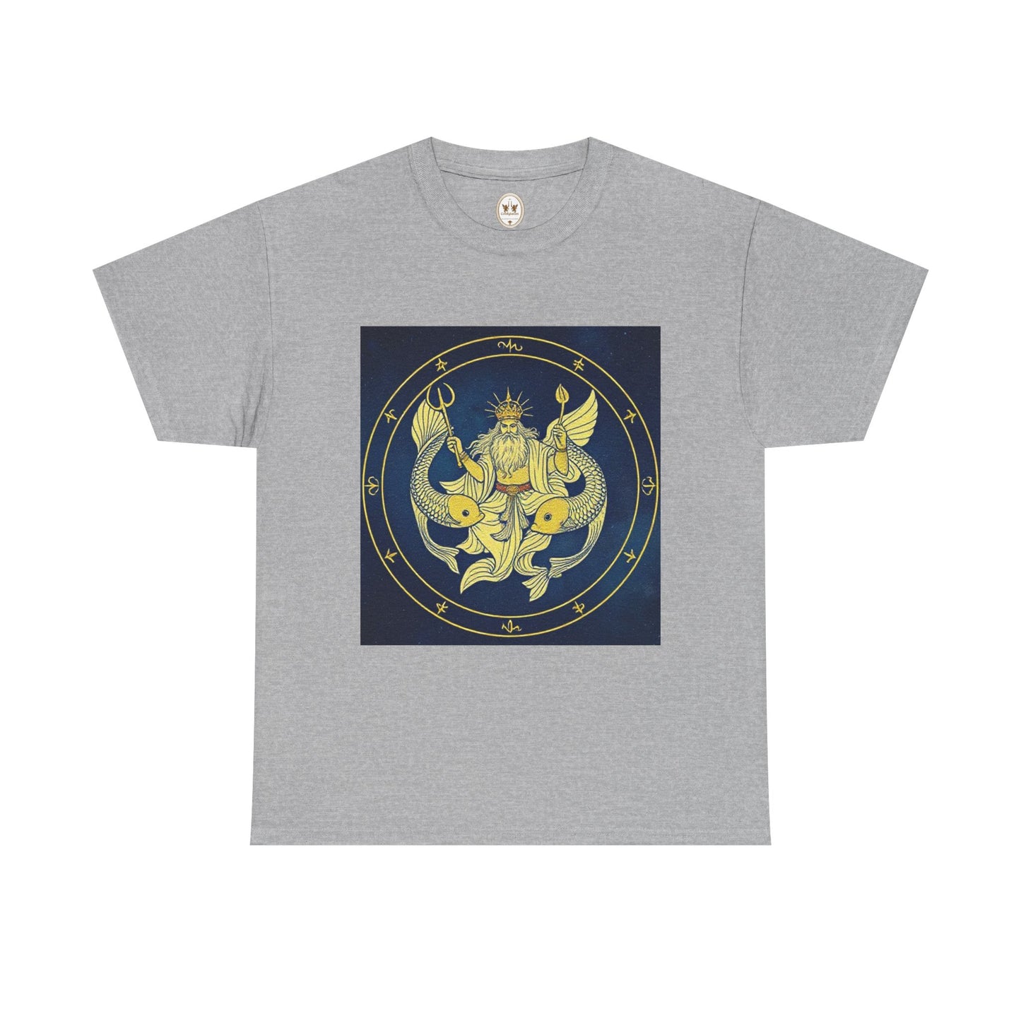 Unisex Heavy Cotton T-Shirt, King of Pisces, Zodiac Design