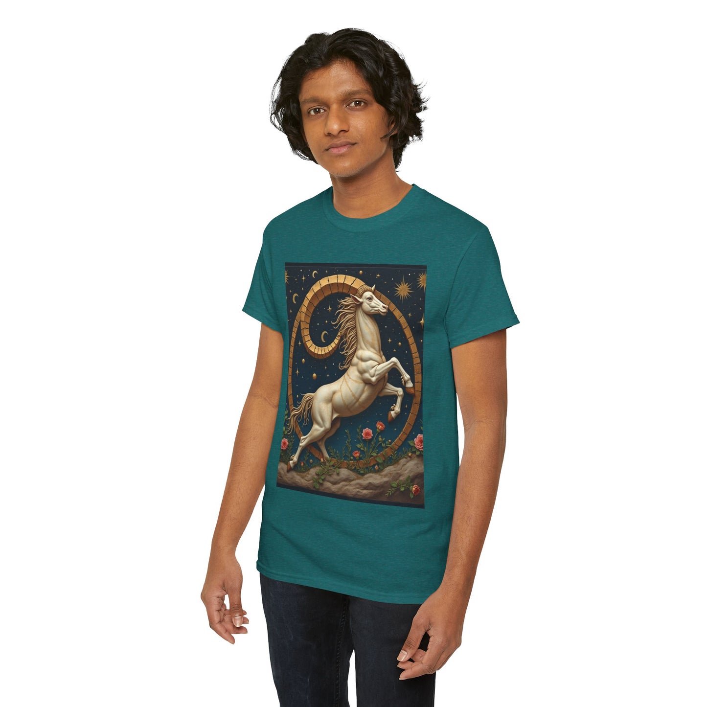 Unisex Heavy Cotton T-Shirt, Aries Animal. Zodiac Design