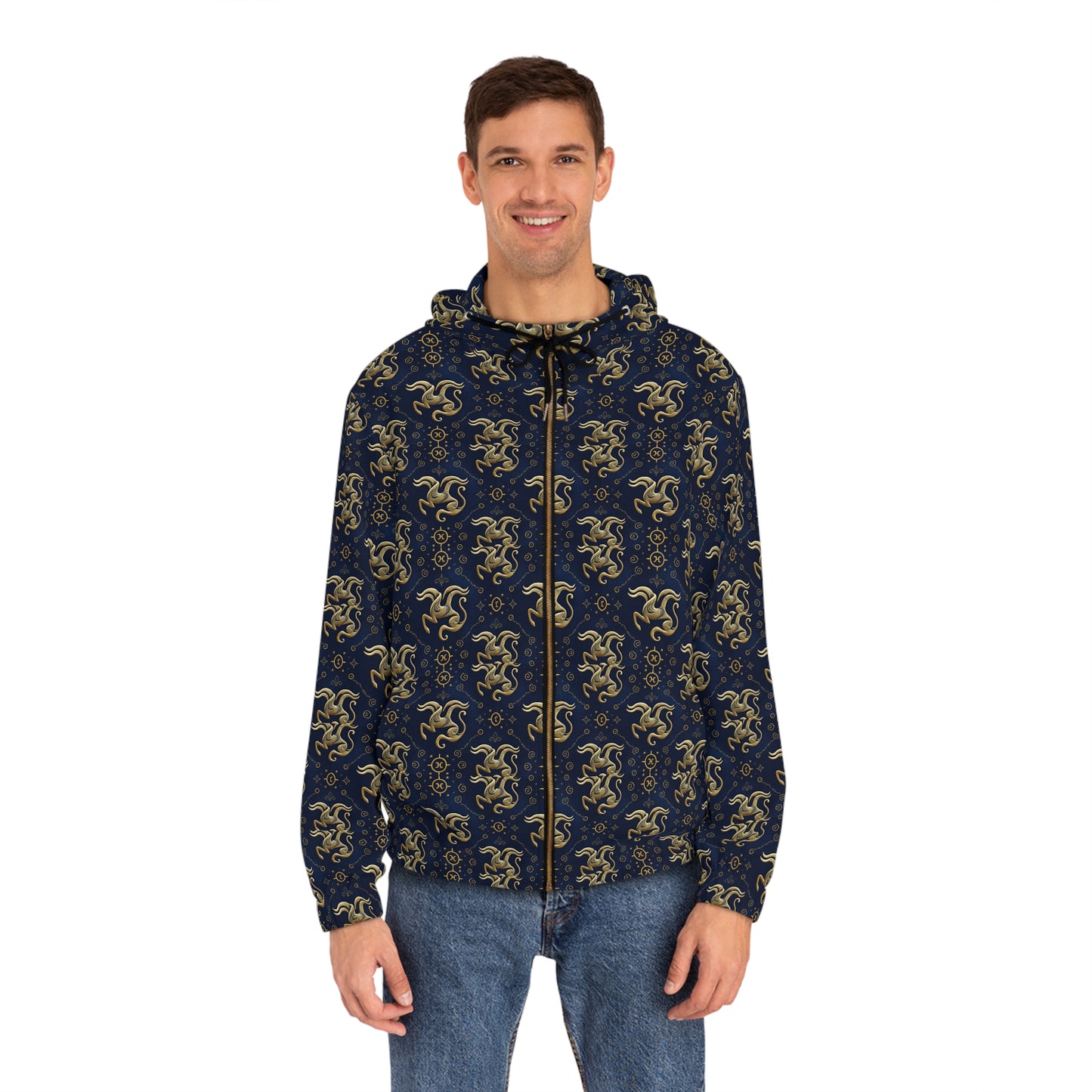 Full-Zip Hoodie (AOP), Aquarius, Zodiac v3, Pattern