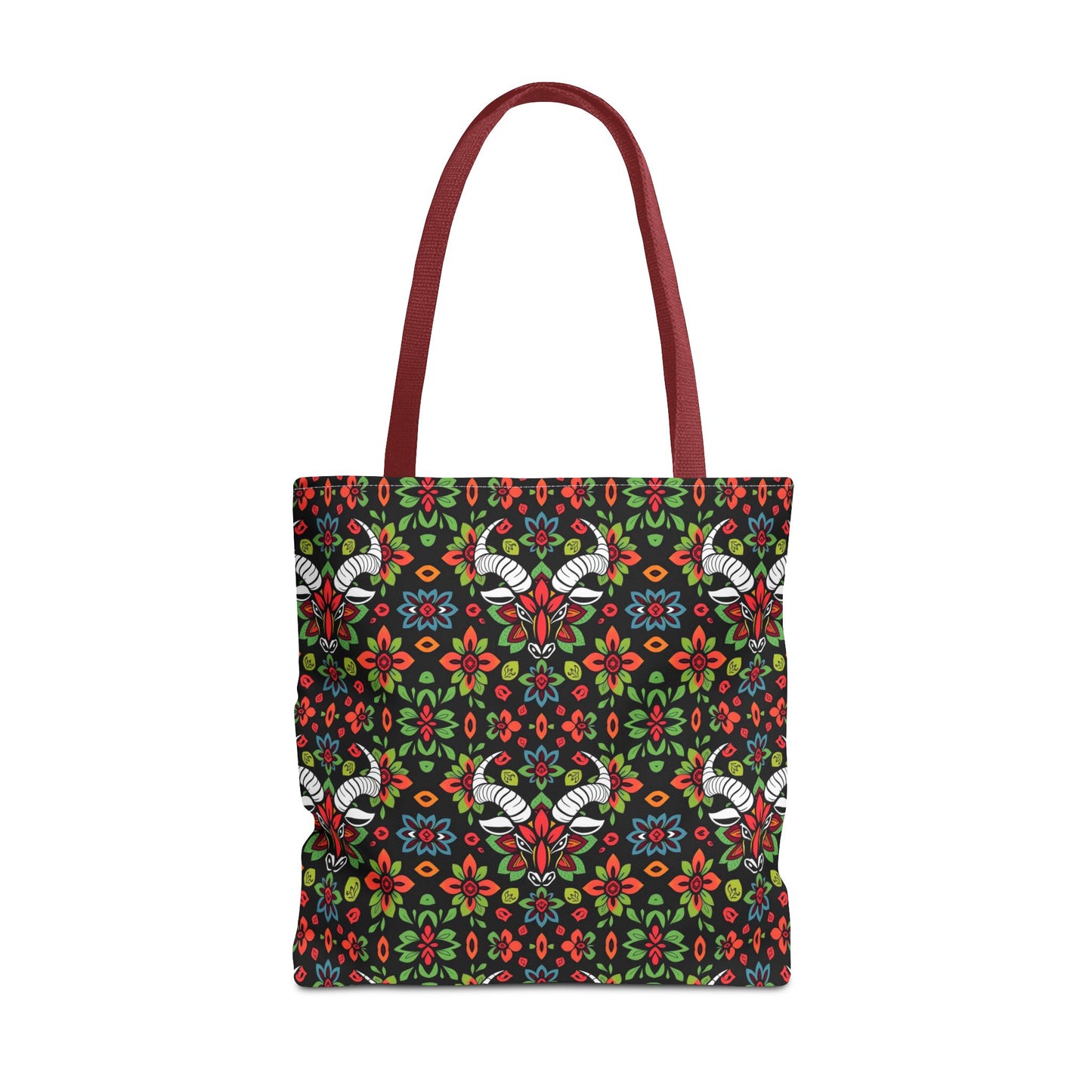 Tote Bag (AOP), Taurus, Zodiac v1, Flower Pattern