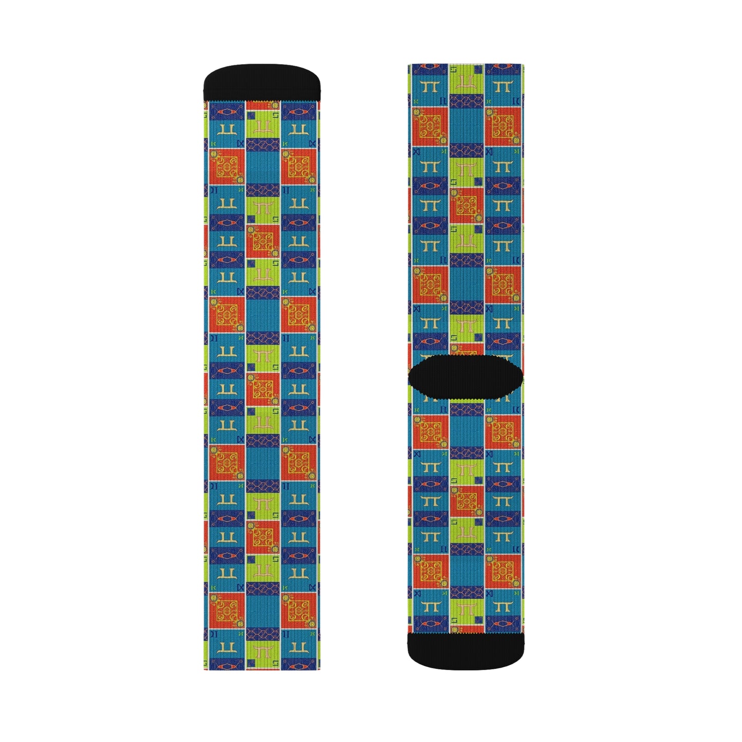 Sublimation Socks, Gemini, Zodiac v1, Shapes Pattern