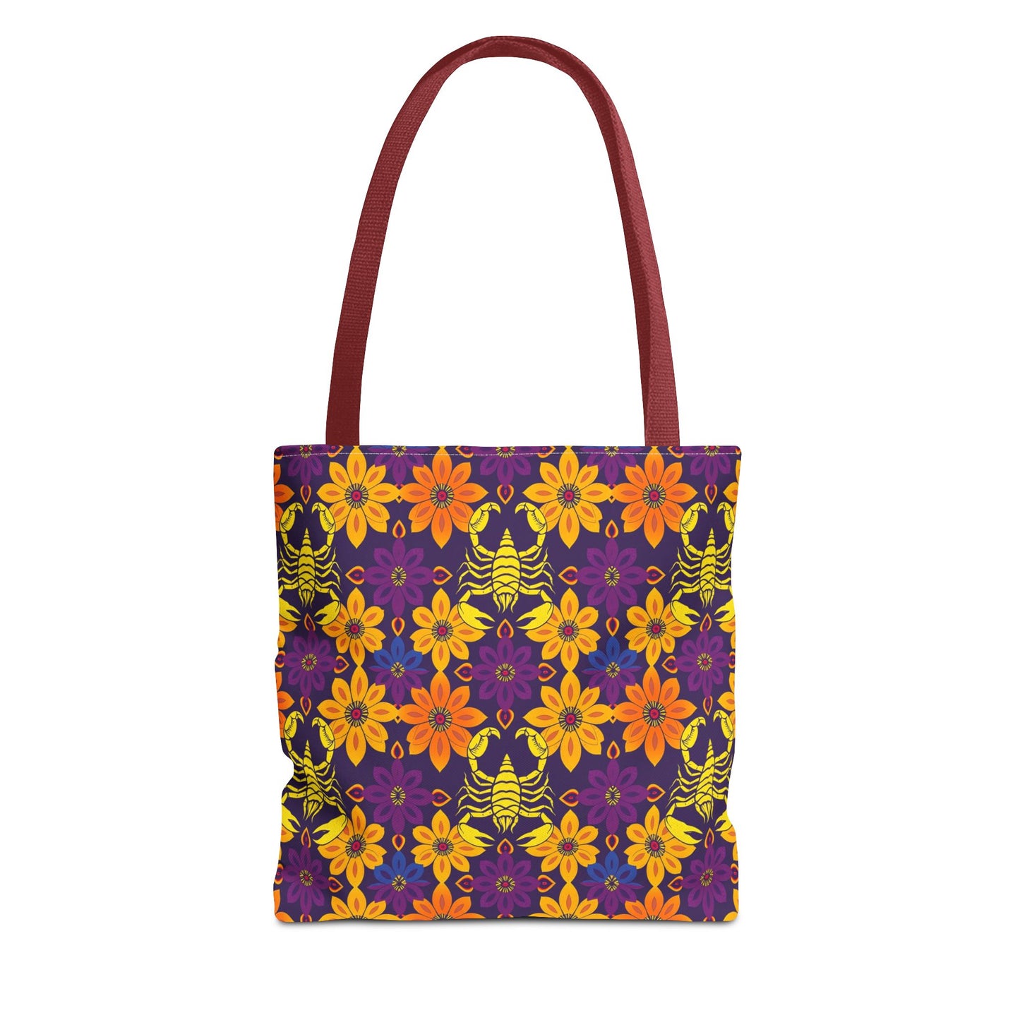 Tote Bag, (AOP), Scorpio, Zodiac v2, Flower Pattern