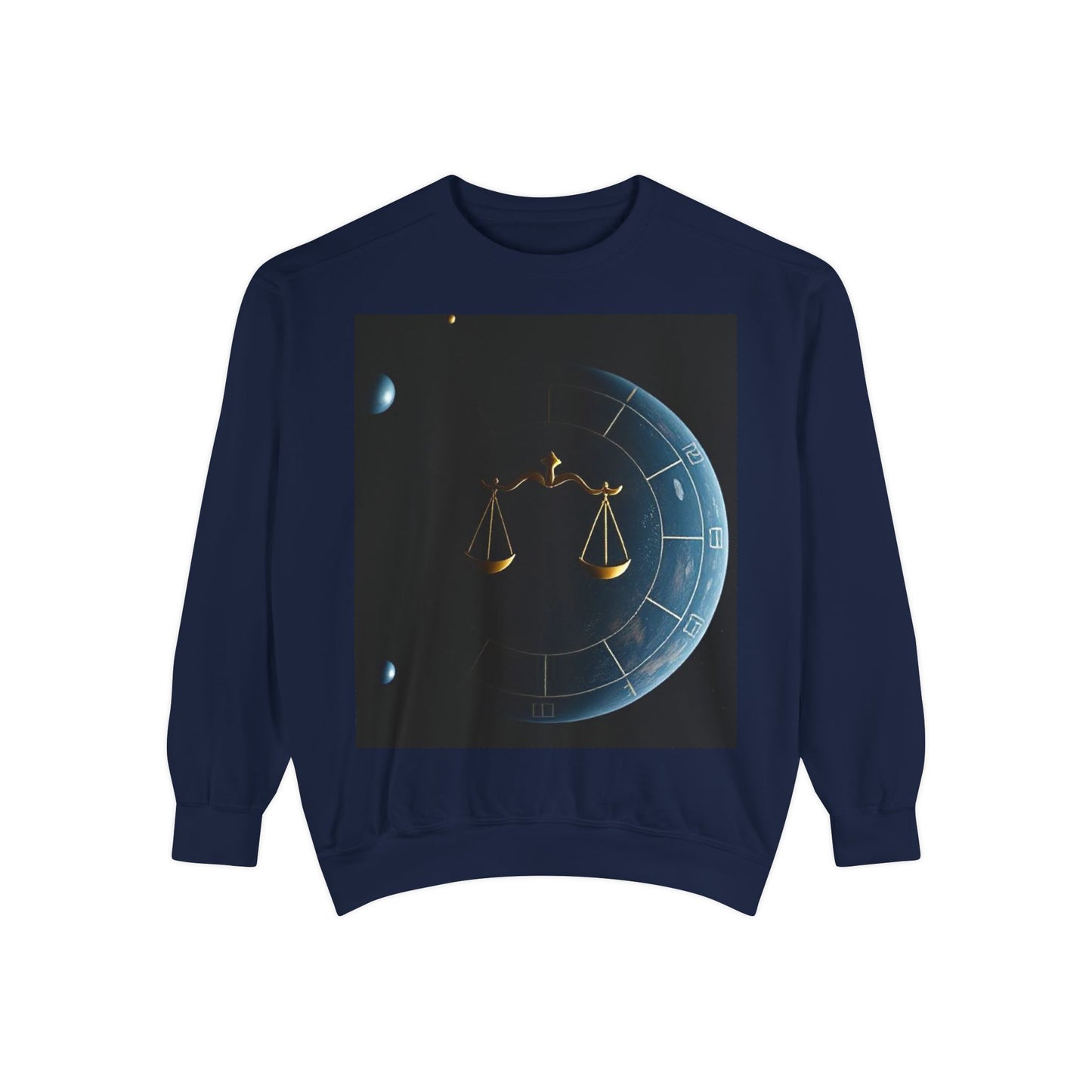 Garment-Dyed Sweatshirt, Unisex, Space Animal Design v1, Libra