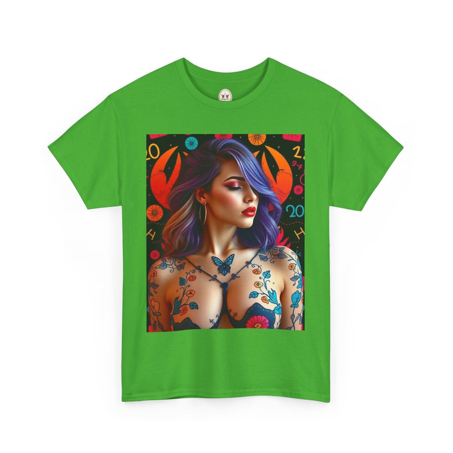 Unisex Heavy Cotton T-Shirt, Cancer, Zodiac, Sexy Art